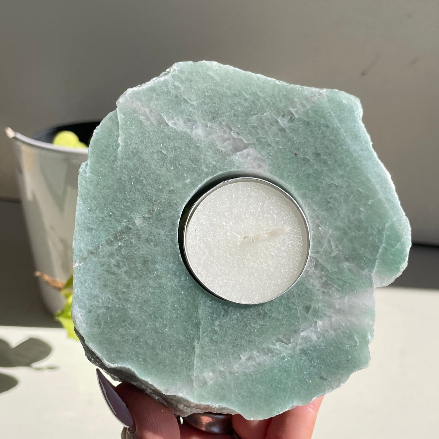 Green Aventurine Tealight Holder