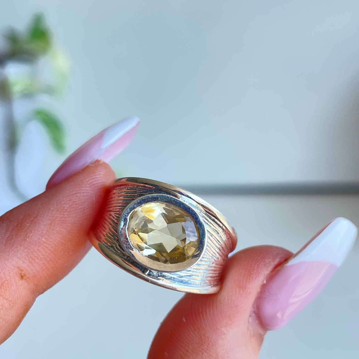 Citrine Oval Ring Sz7