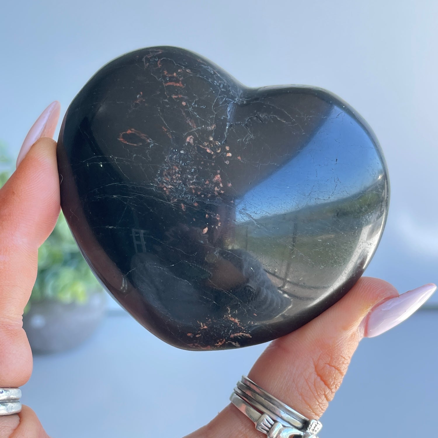 Black Tourmaline Heart 7.3cm
