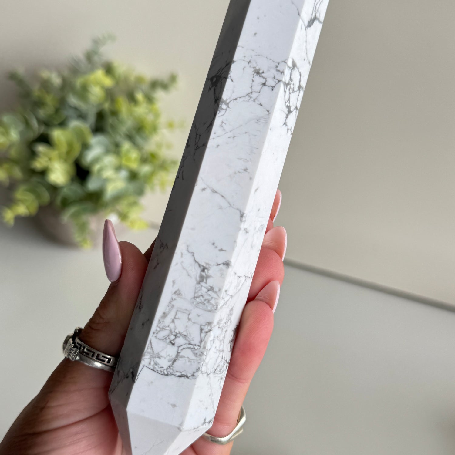 White Howlite Double Terminator 18.8cm