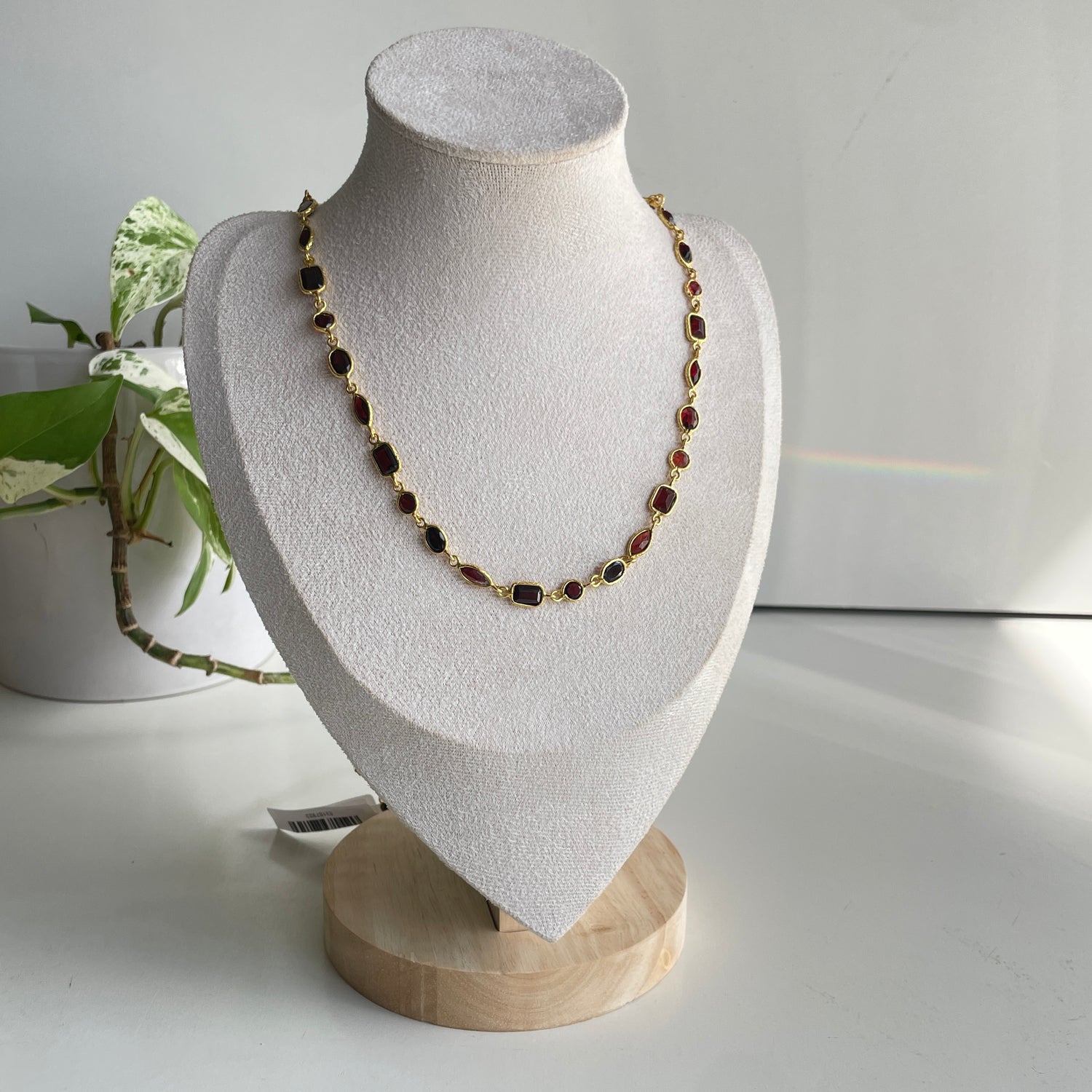 Garnet 18ct Gold Plated Necklace