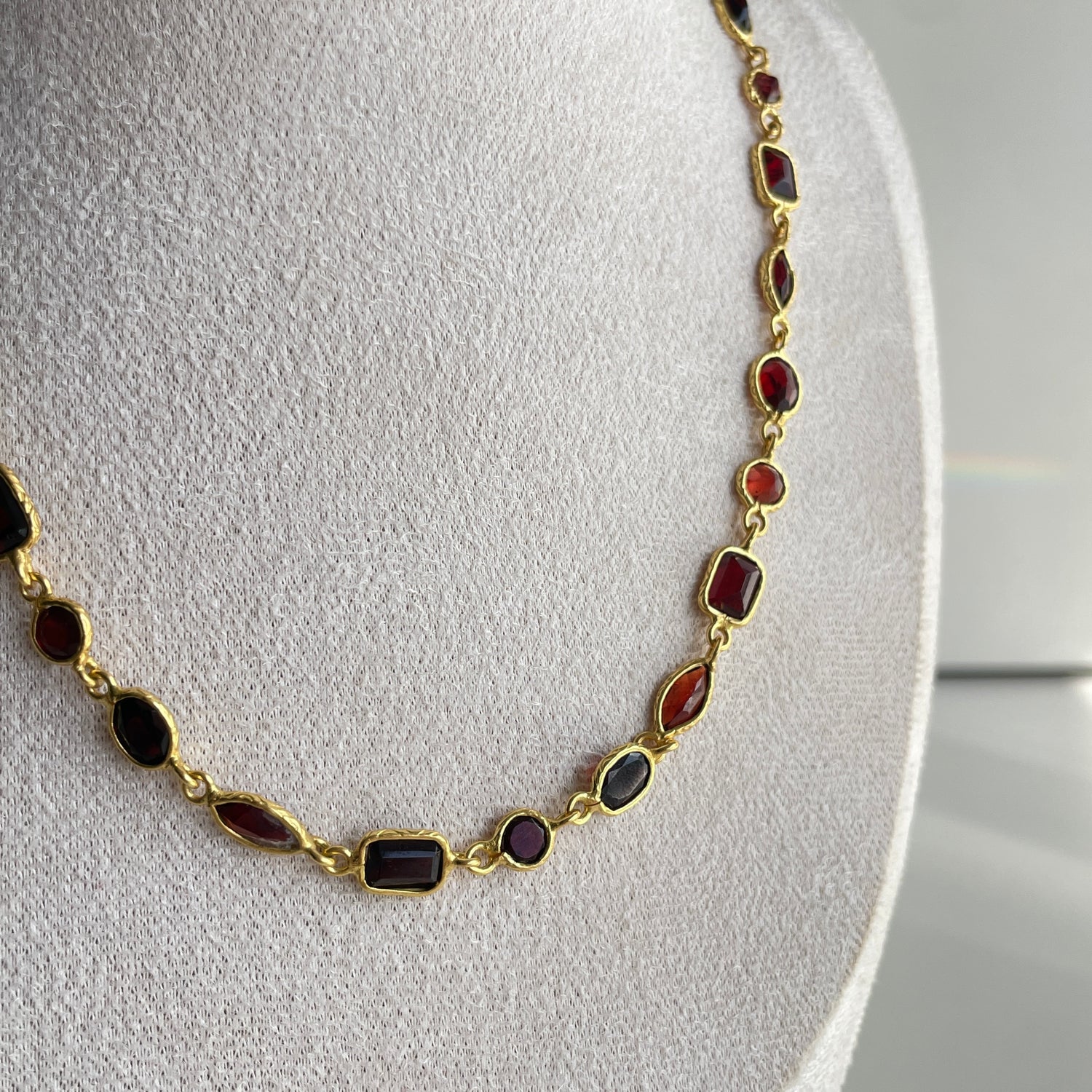 Garnet 18ct Gold Plated Necklace