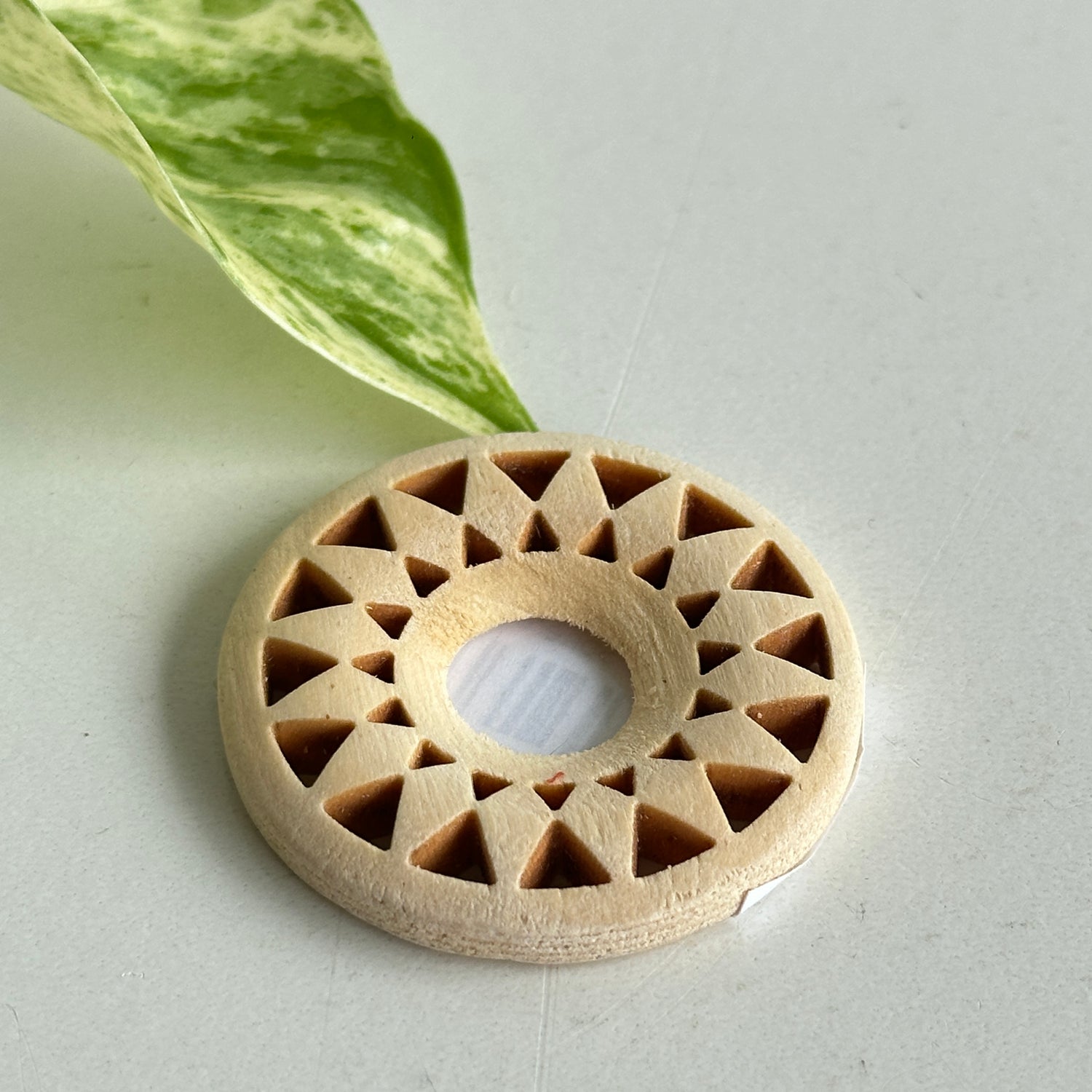 Carved Wooden Sphere Stand Small
