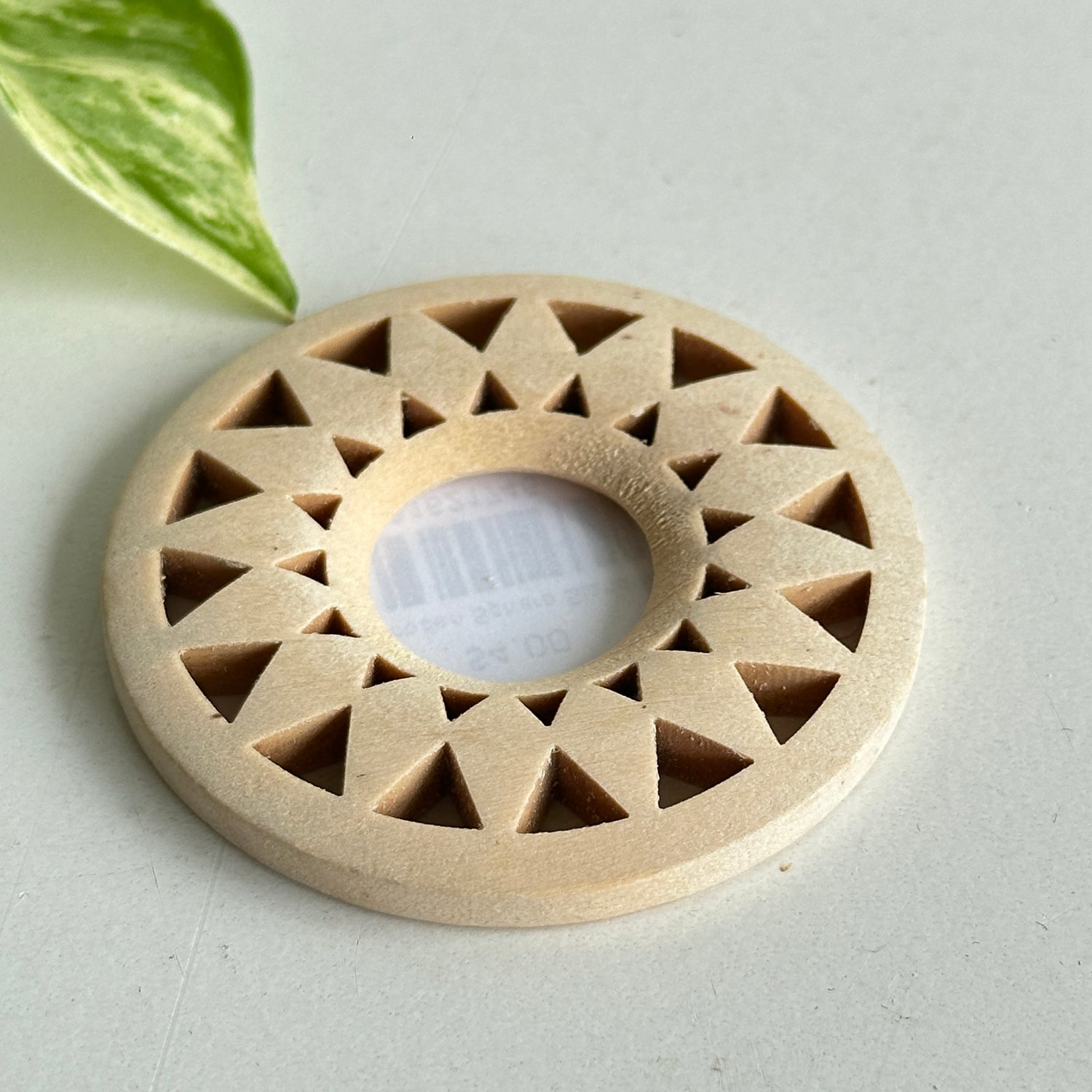 Carved Wooden Sphere Stand Medium