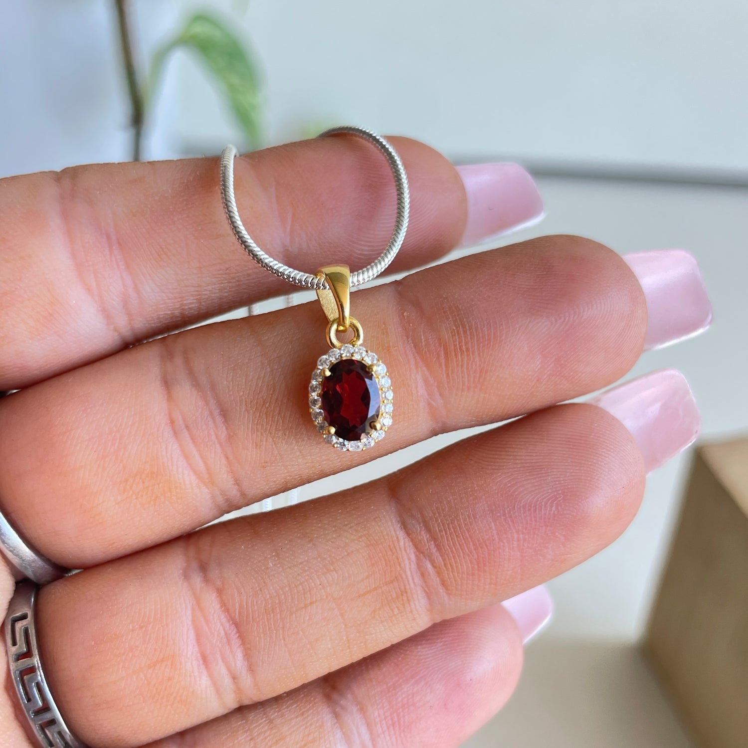 18k Gold Plated  Pendant With Cubic Zirconias