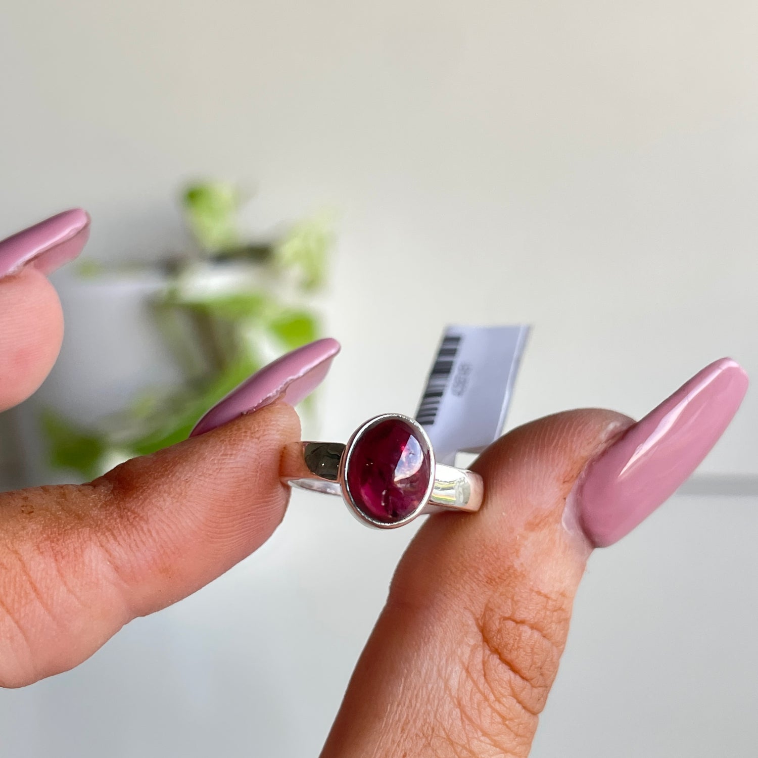 Garnet Oval Ring Sz5
