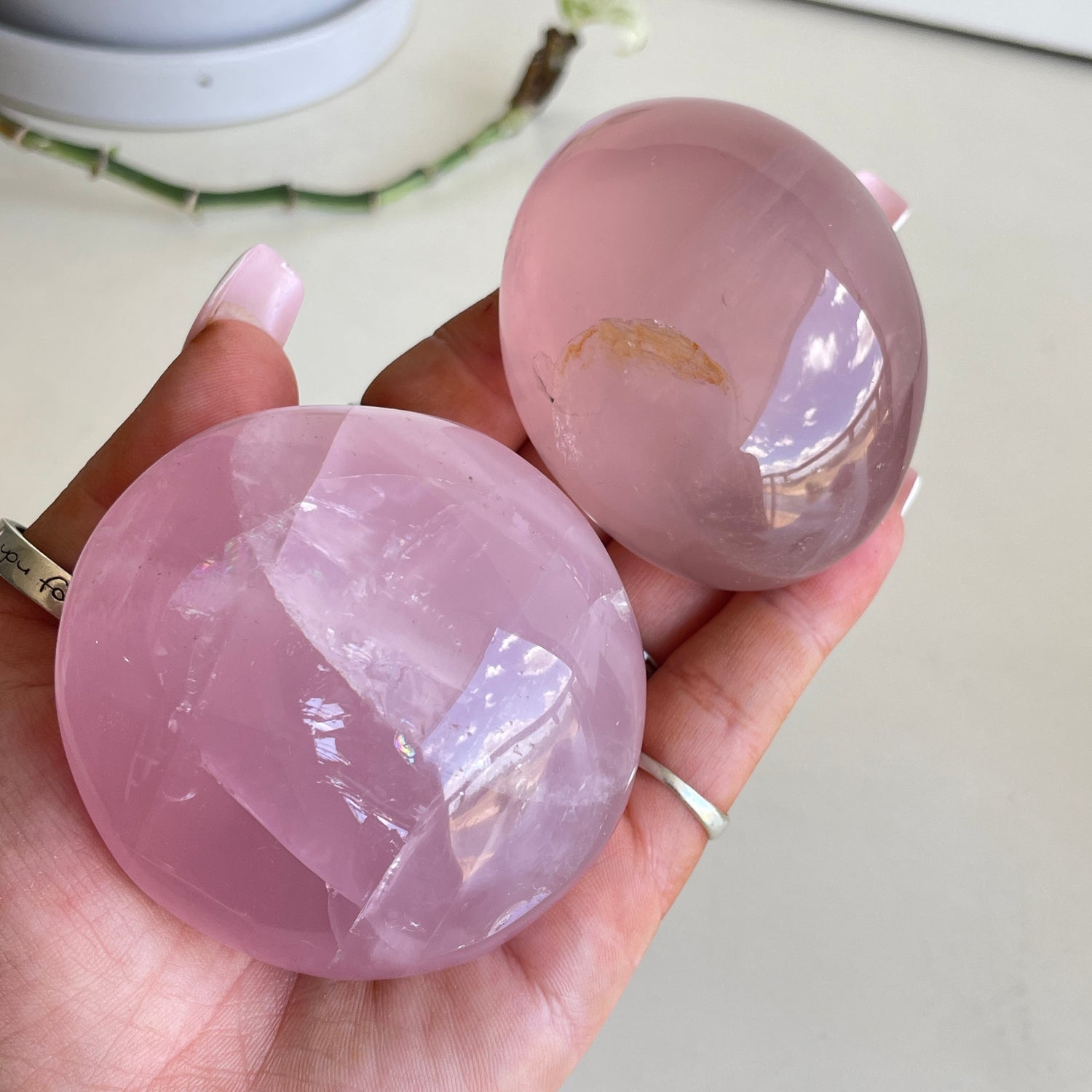 Rose Quartz Palmstone XL