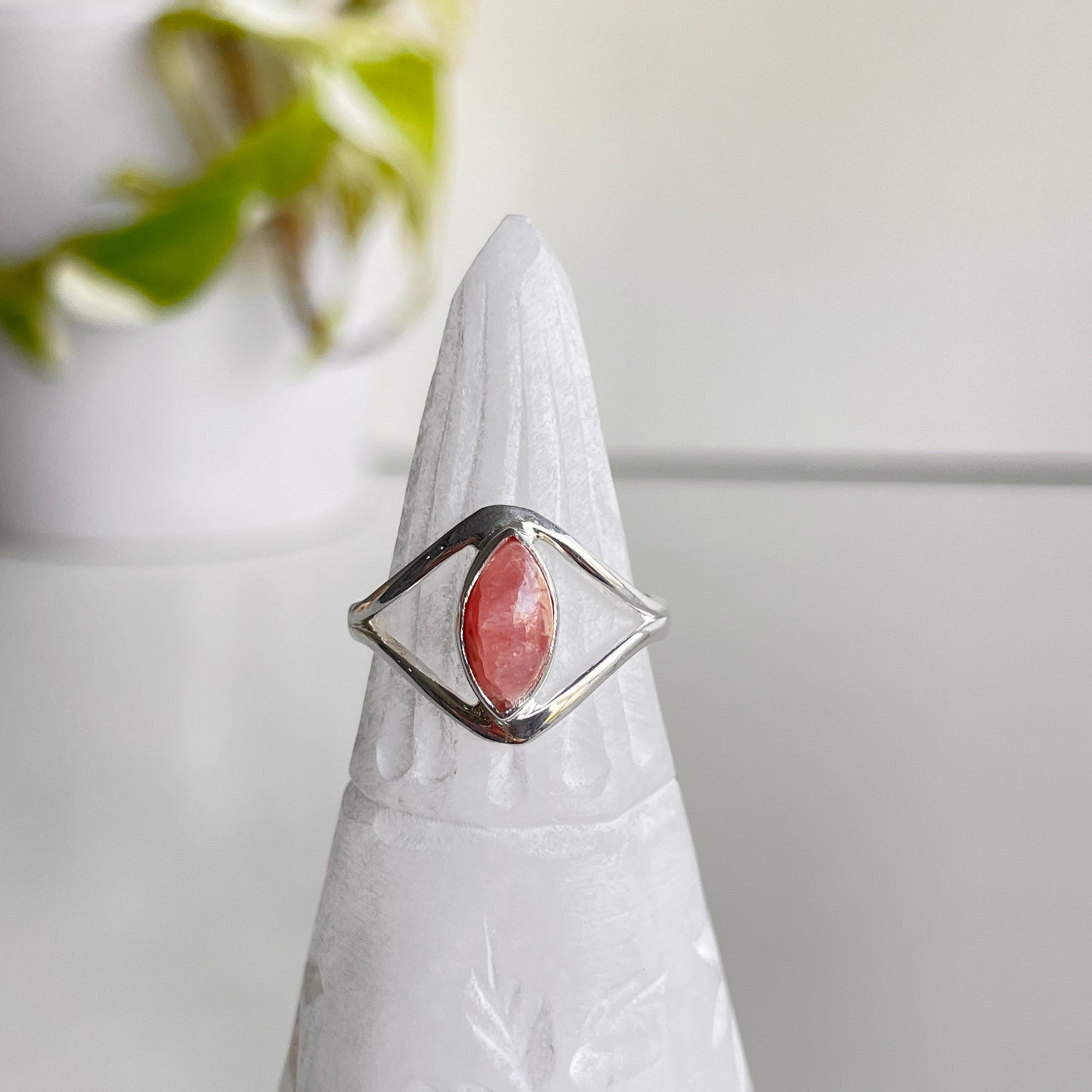 Rhodochrosite Marquise Ring Sz7.5
