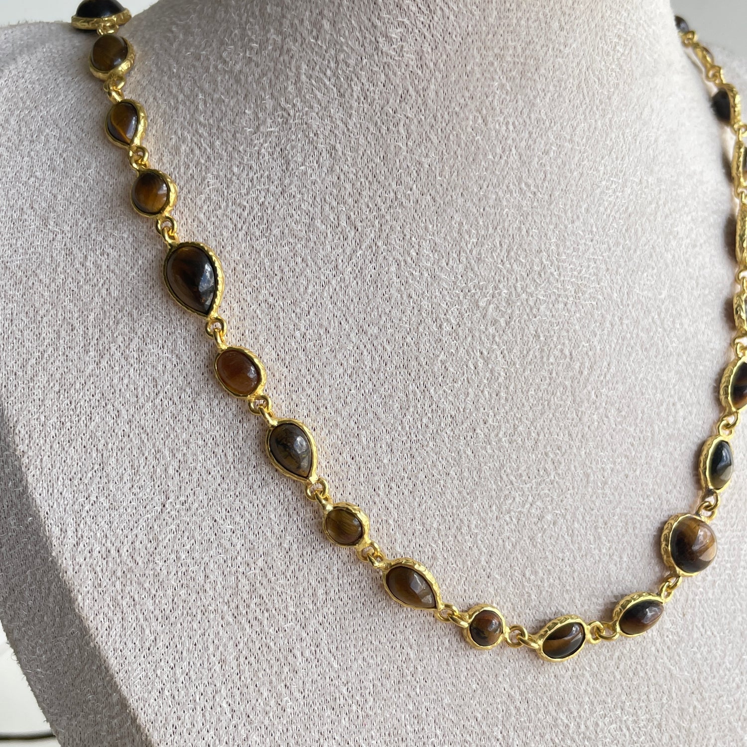 Tigers Eye 18ct Gold Plated Necklace