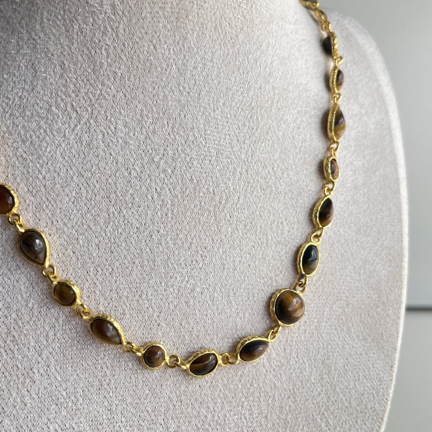 Tigers Eye 18ct Gold Plated Necklace