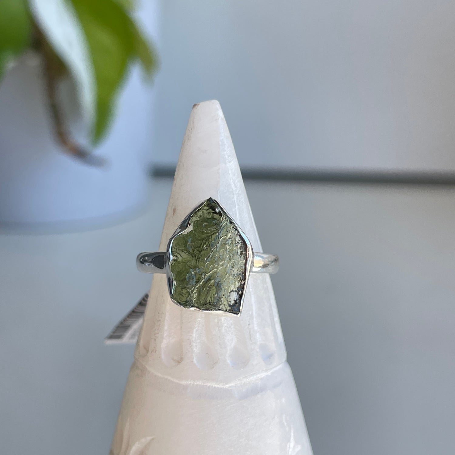 Moldavite Freeform Ring Sz6.5