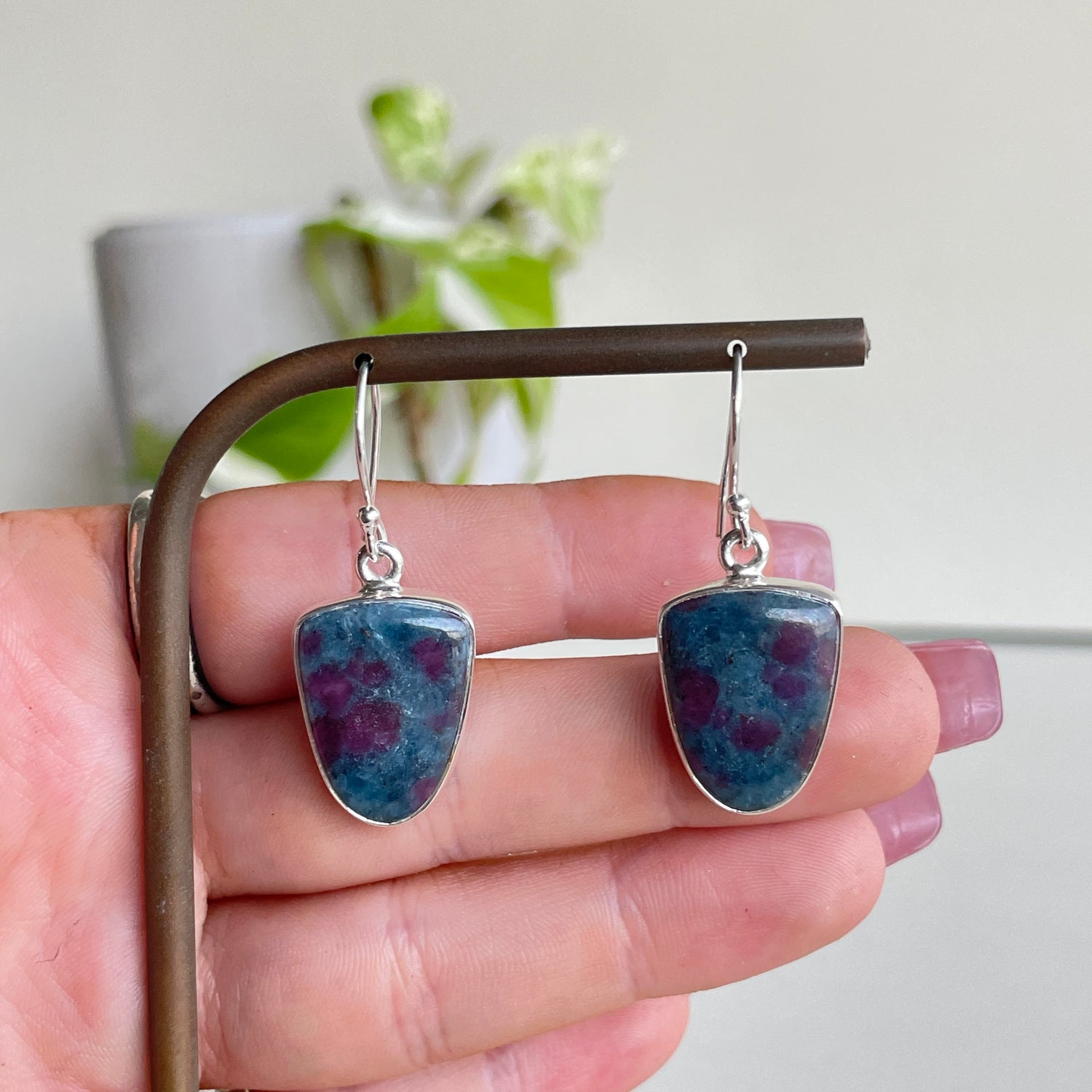 Ruby In Kyanite Earrings