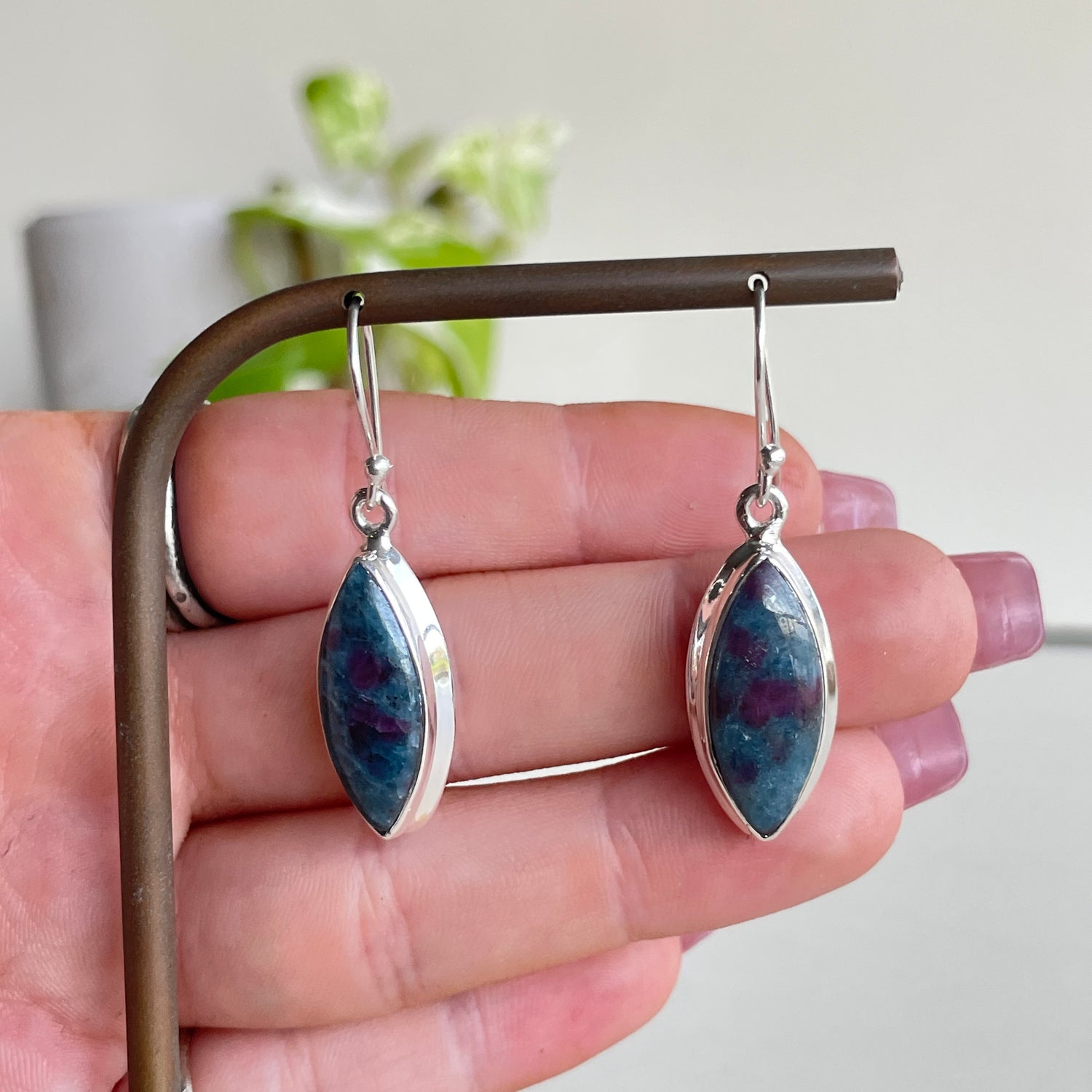 Ruby In Kyanite Marquise Earrings