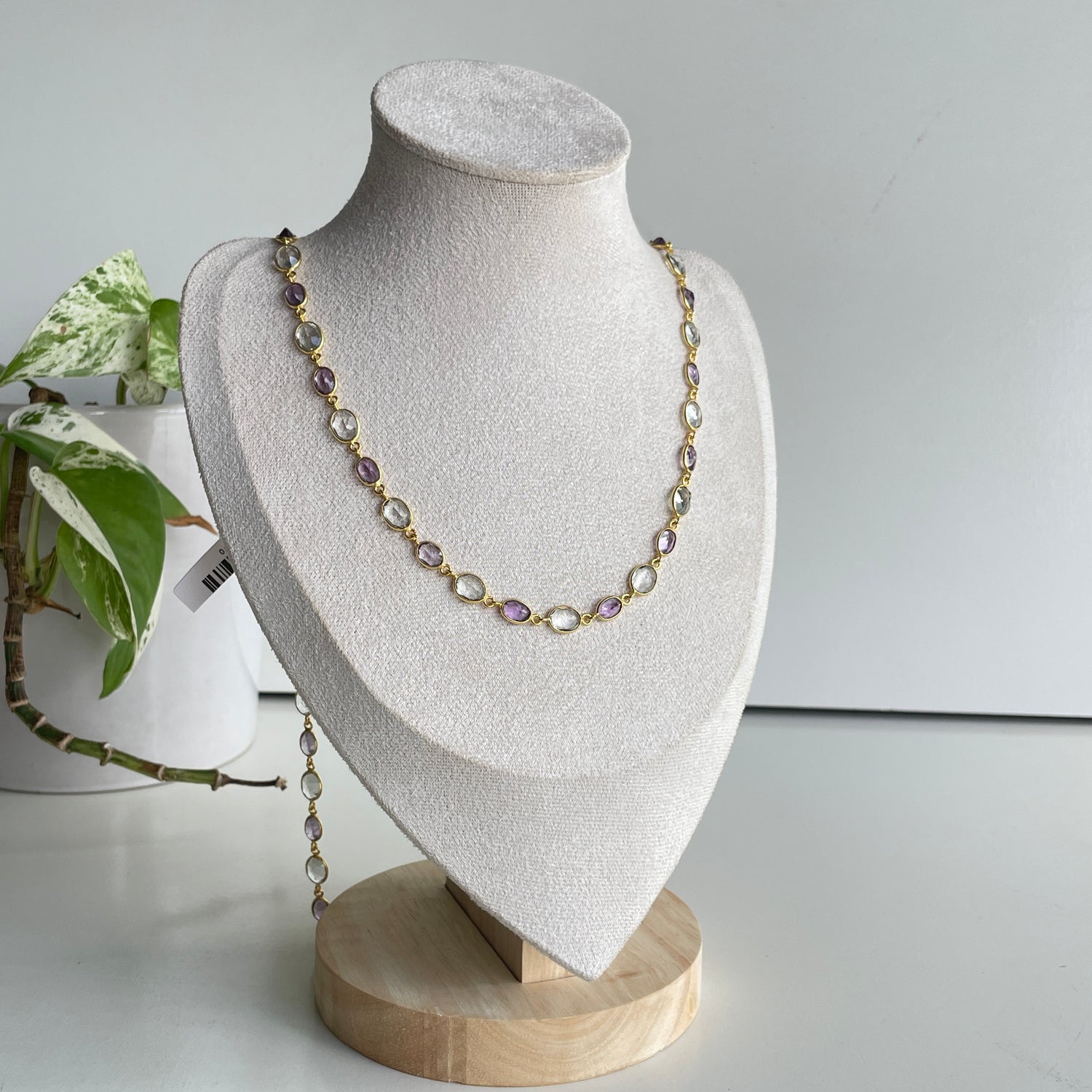 Amethyst Blue Topaz 18ct Gold Plated Necklace