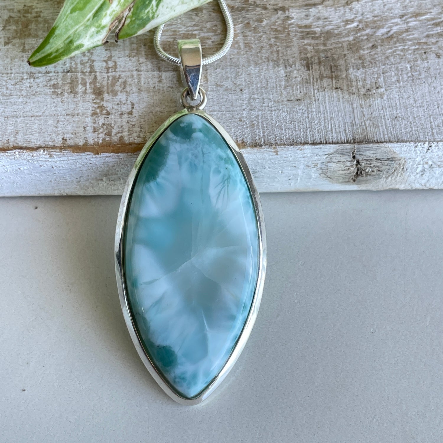 Larimar Marquise Pendant