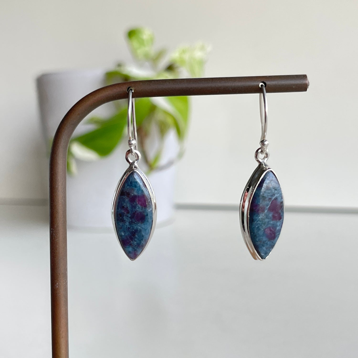 Ruby In Kyanite Marquise Earrings