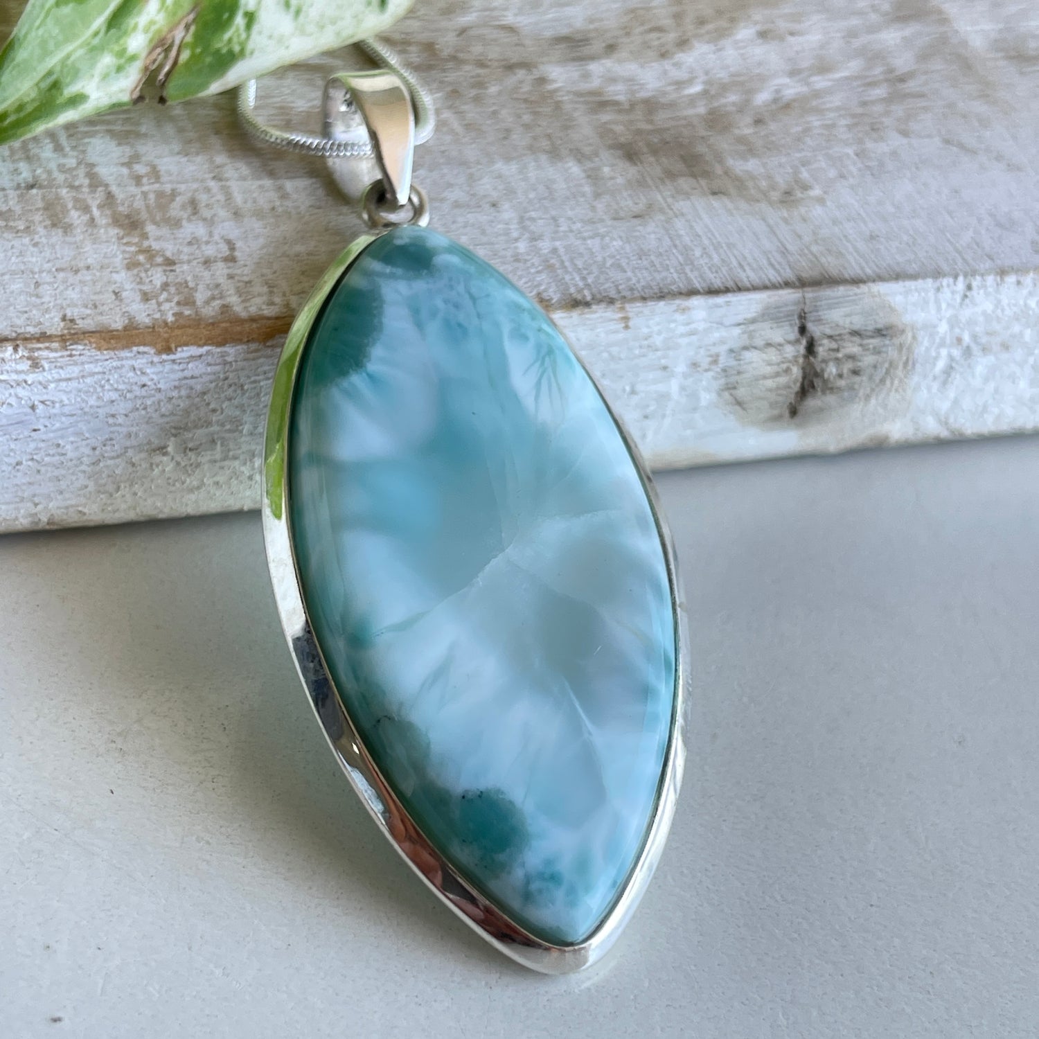 Larimar Marquise Pendant