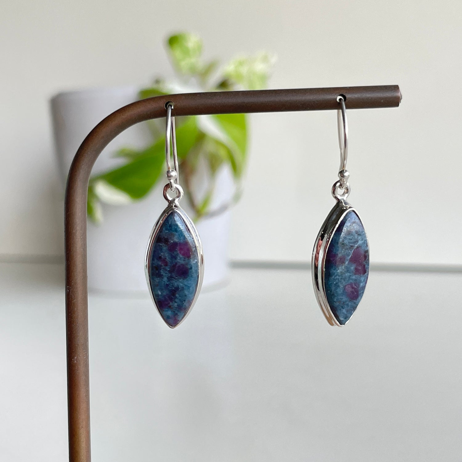 Ruby In Kyanite Marquise Earrings