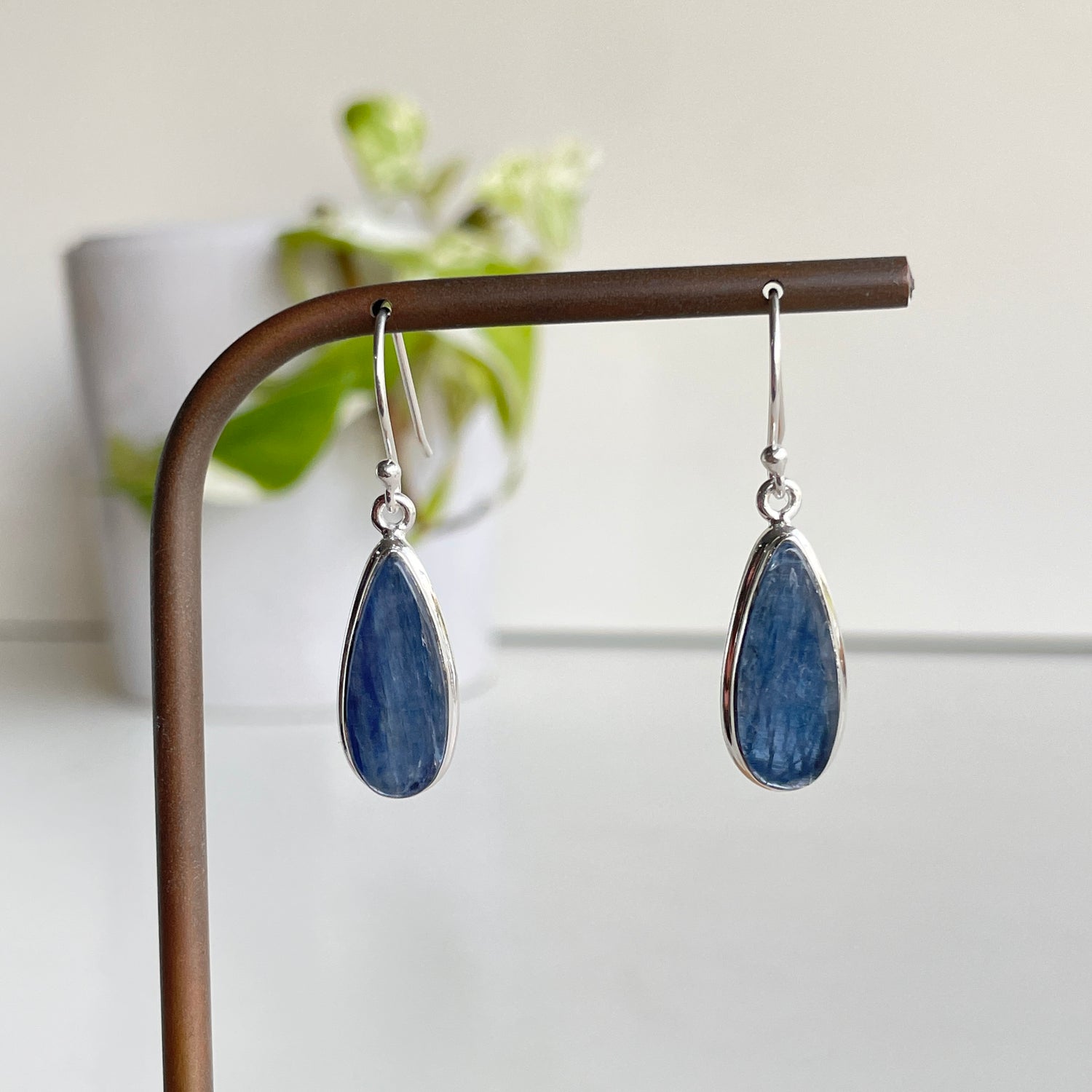 Blue Kyanite Teardrop Earrings