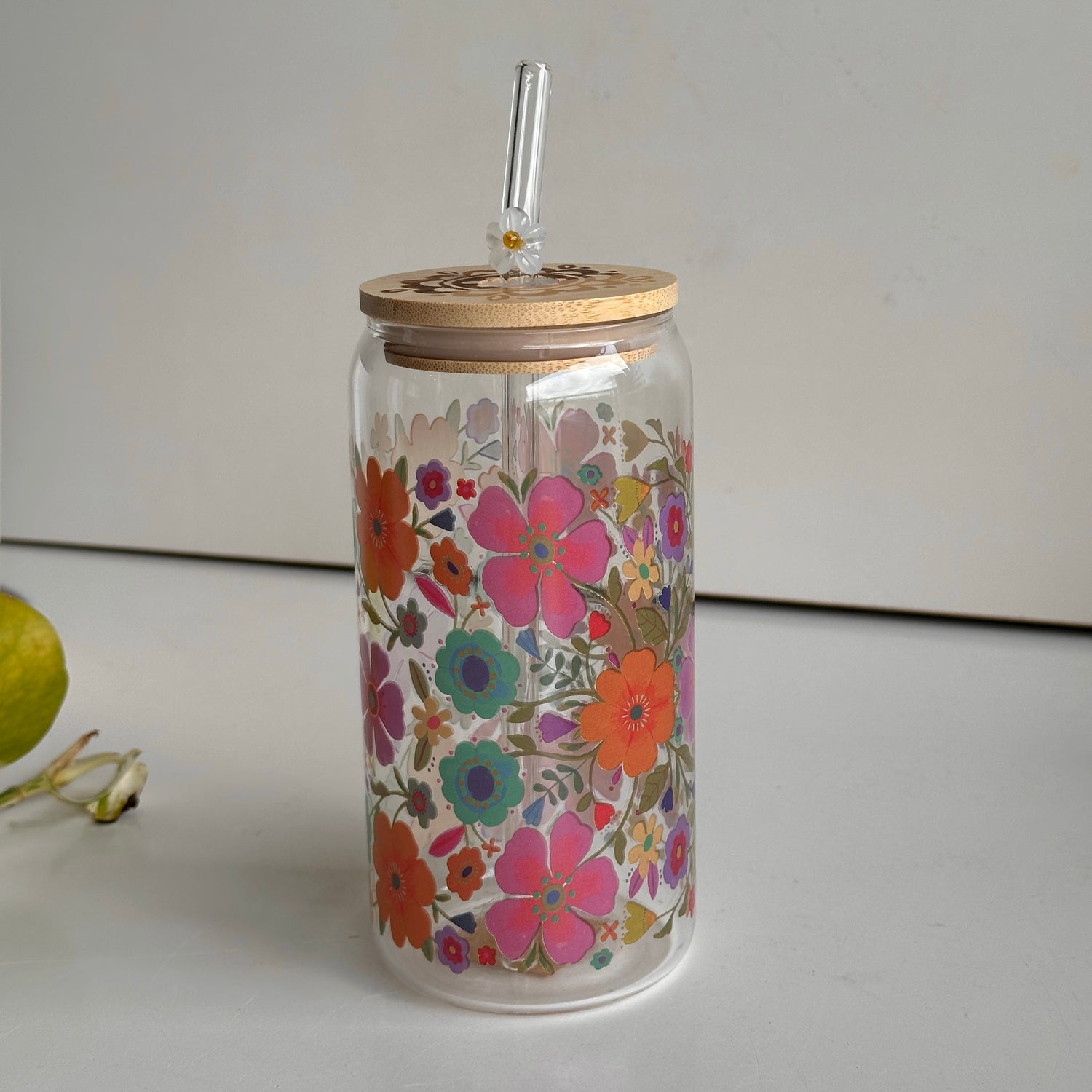 Glass Tumbler Floral WB000040
