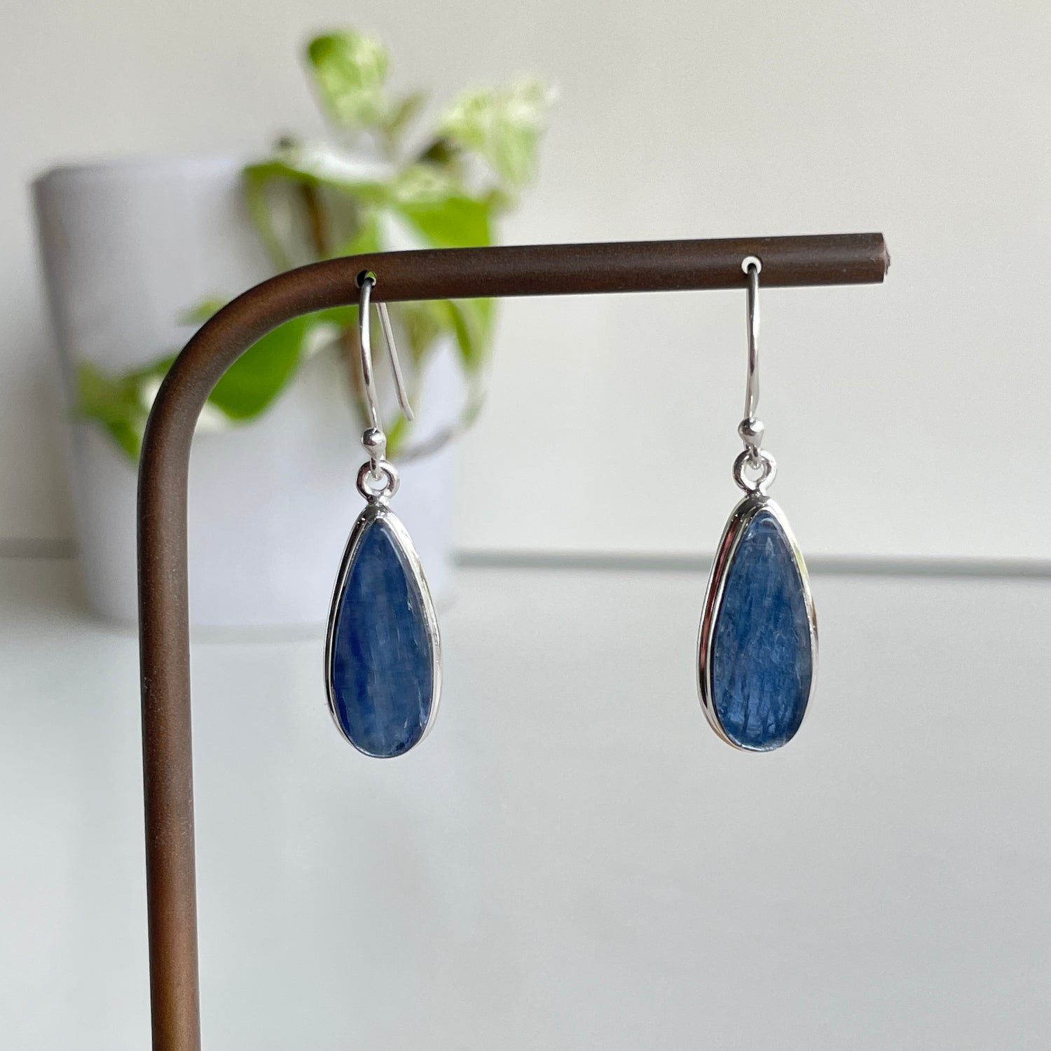 Blue Kyanite Teardrop Earrings