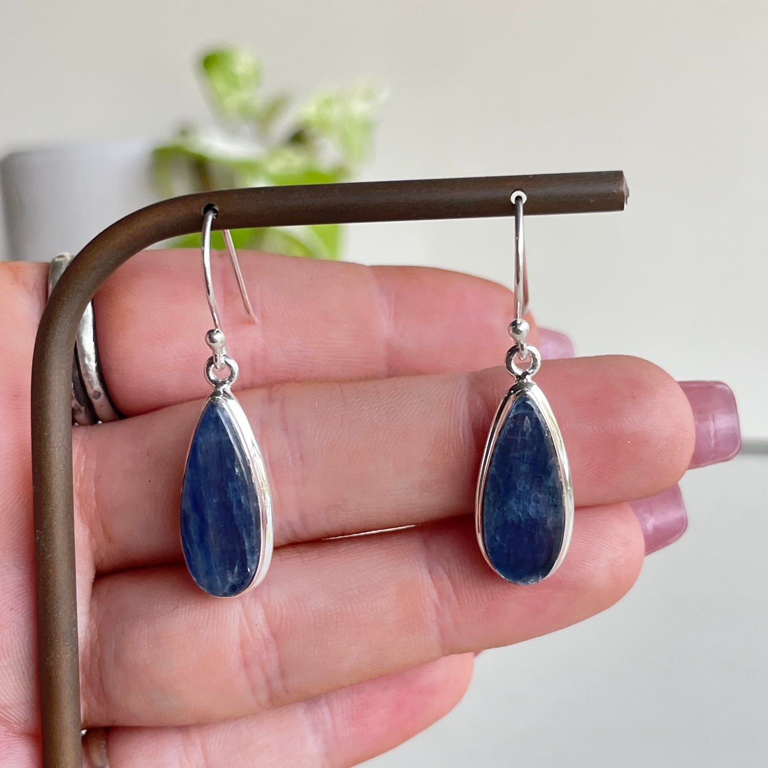 Blue Kyanite Teardrop Earrings