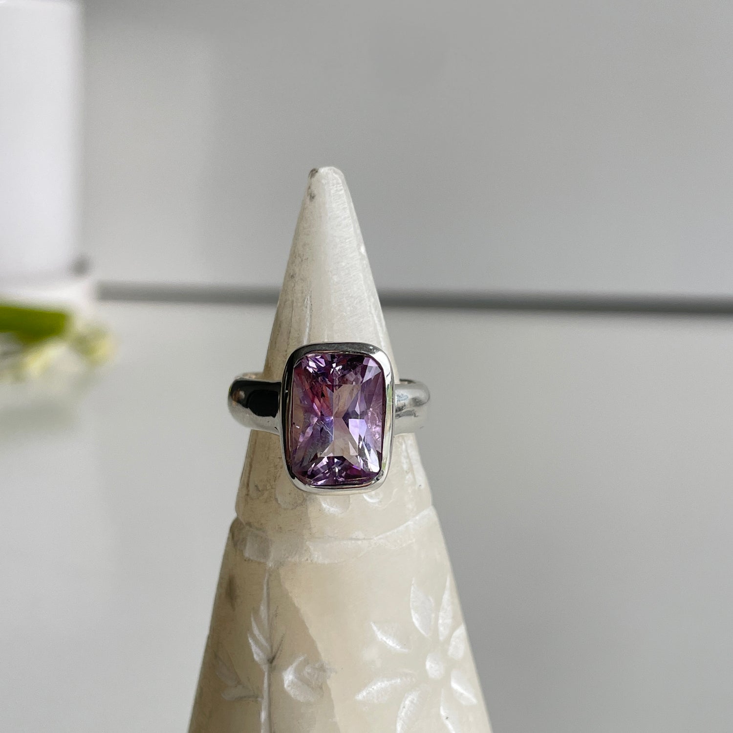 Australian Amethyst Rectangle Ring Sz7.5