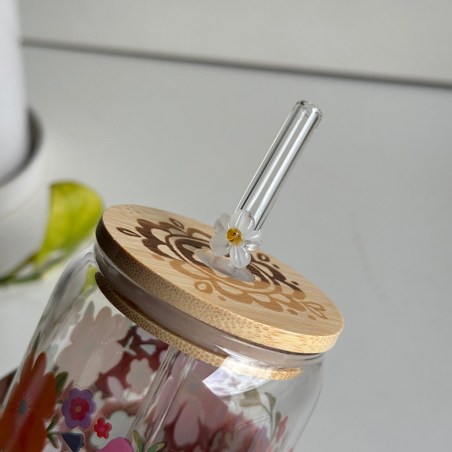 Glass Tumbler Floral WB000040
