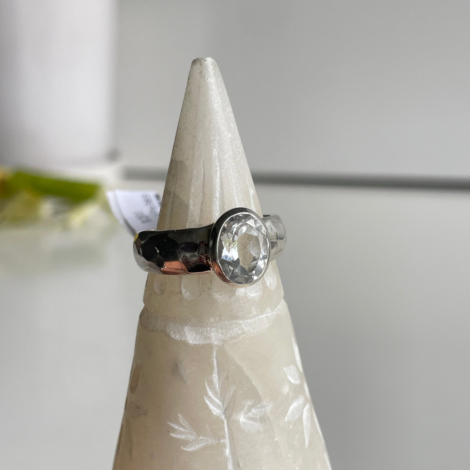 White Topaz Oval Ring Sz8