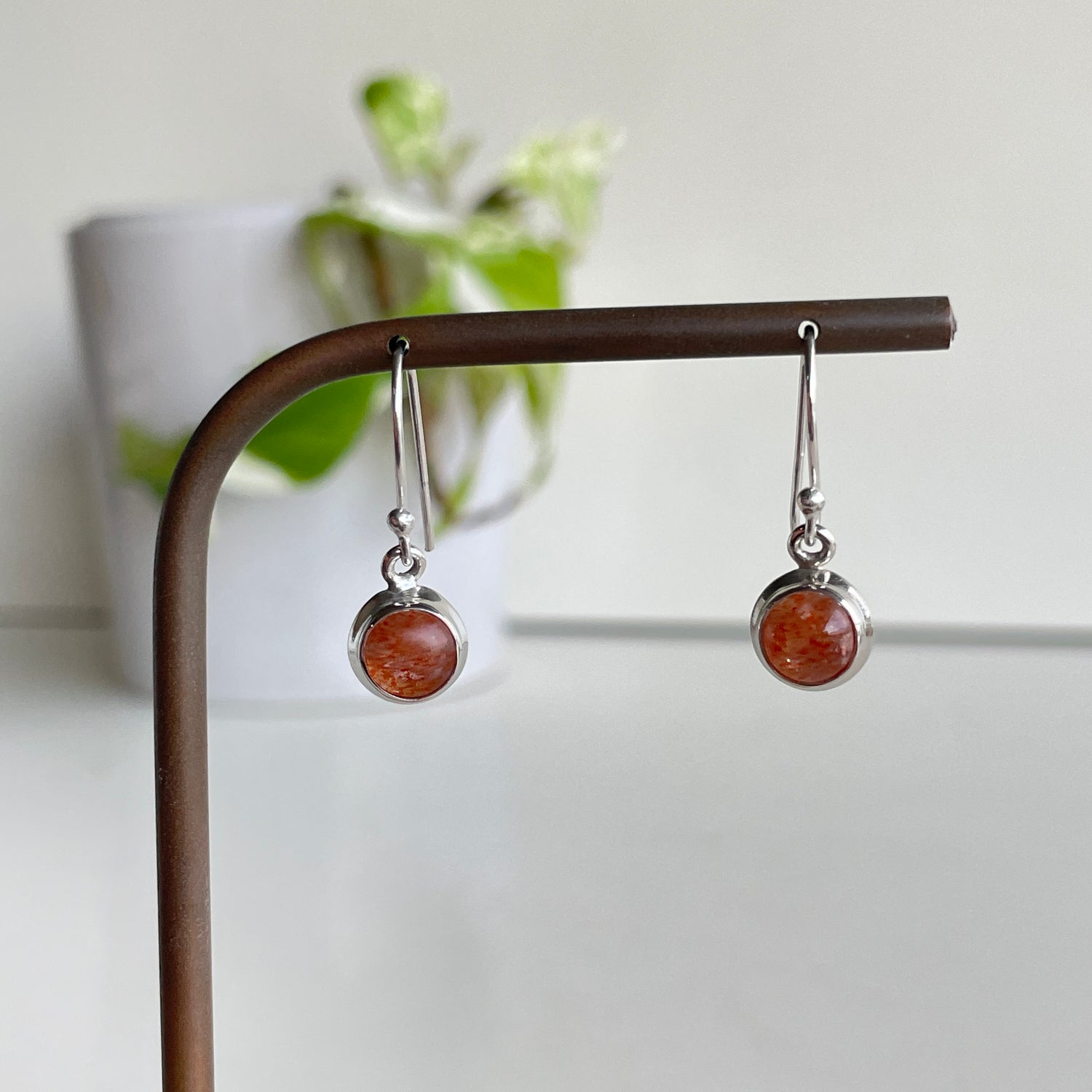 Sunstone Round Earrings