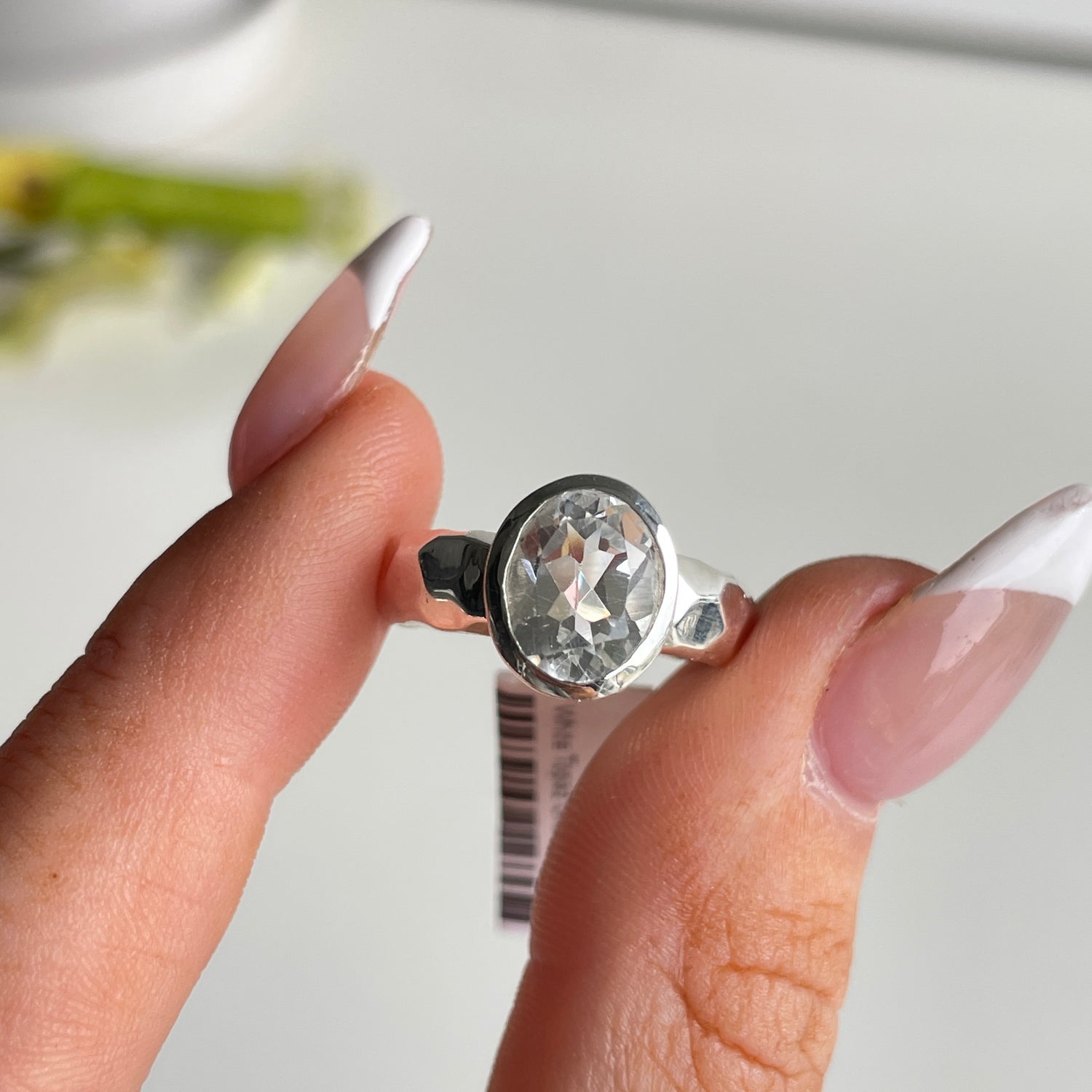 White Topaz Oval Ring Sz7