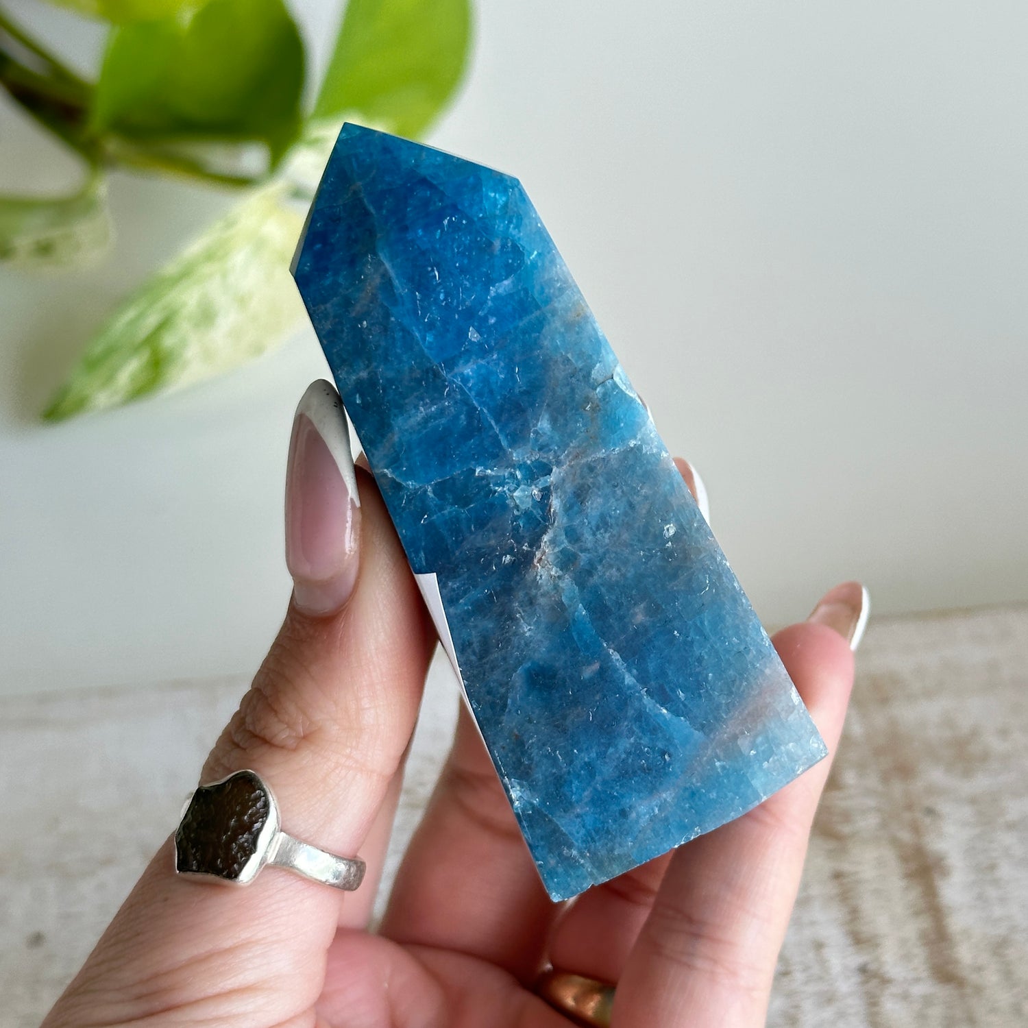 Blue Apatite - High Quality Obelisk Medium