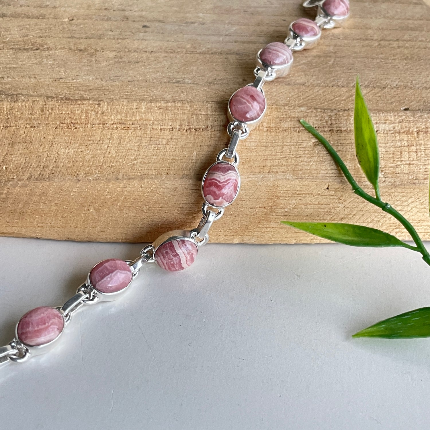 Rhodochrosite Oval Bracelet