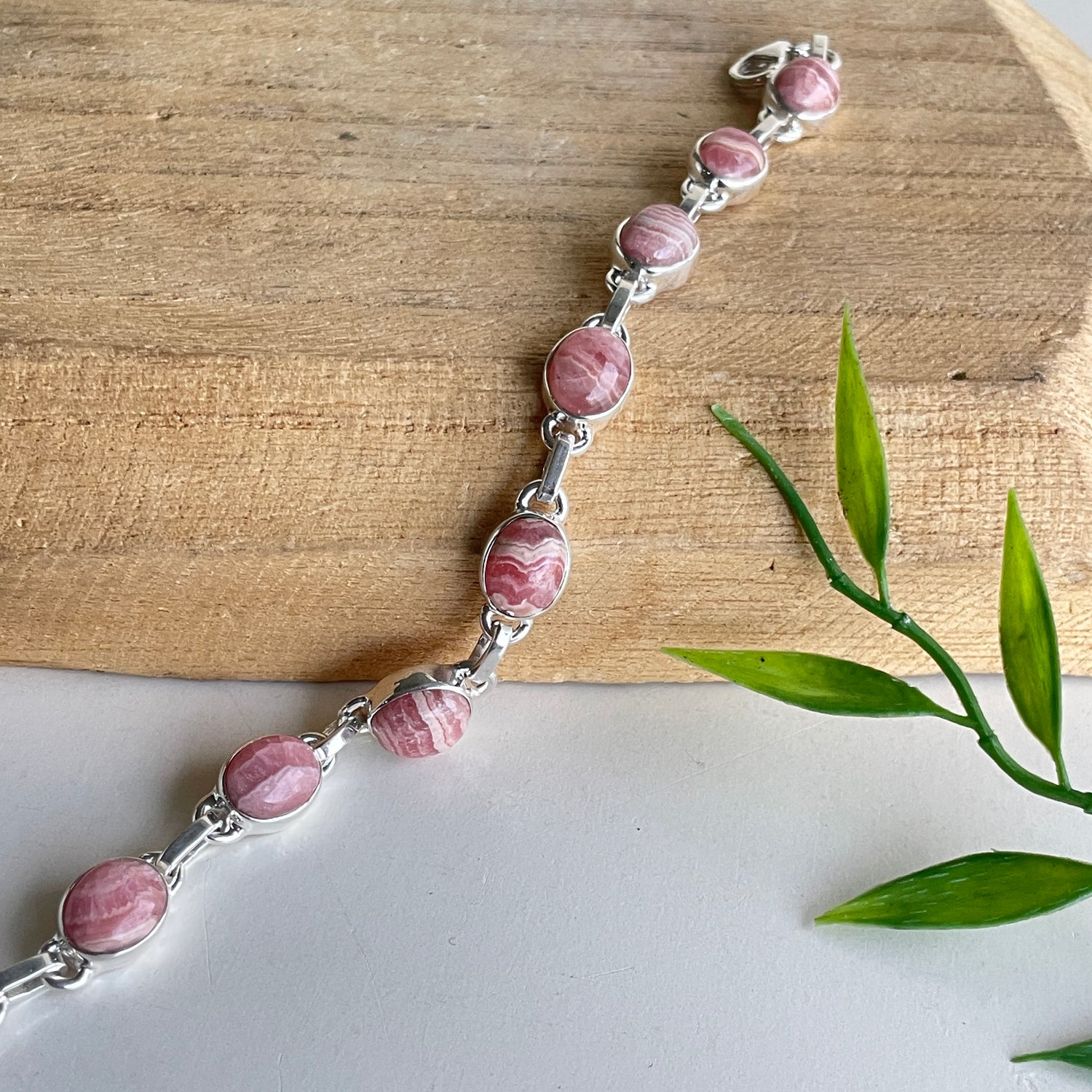 Rhodochrosite Oval Bracelet