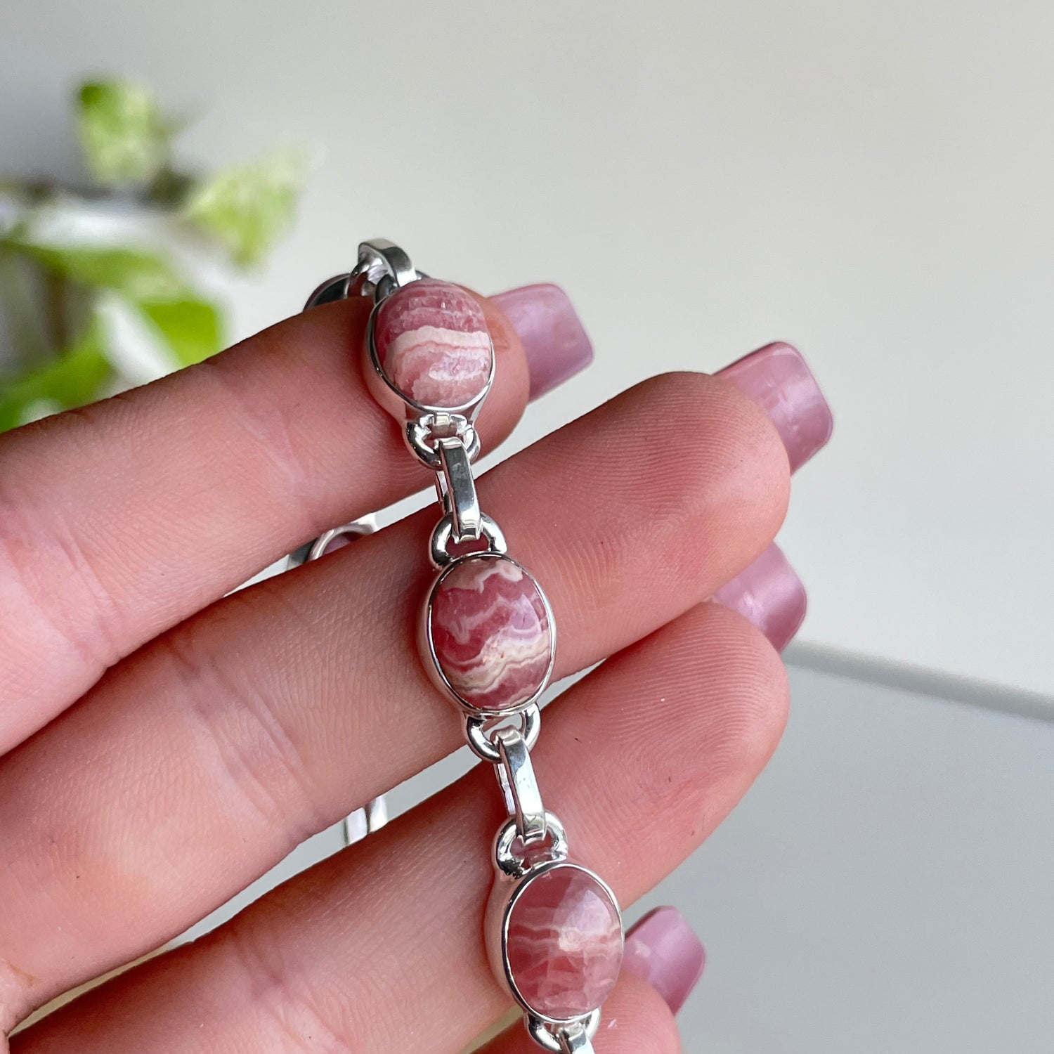 Rhodochrosite Oval Bracelet