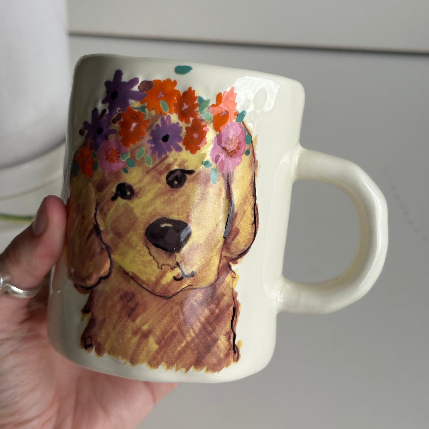 Dog With Flowers Mug Mug000083