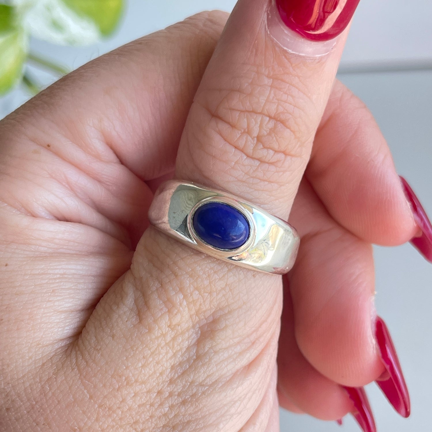 Lapis Lazuli Oval Ring Sz9.5 002