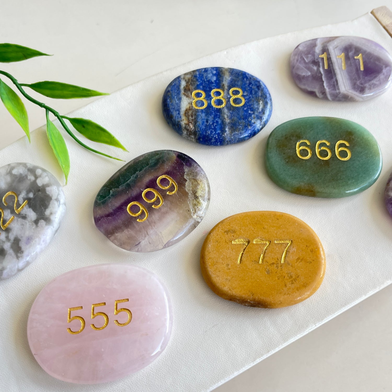 Angel Number Flat Stones