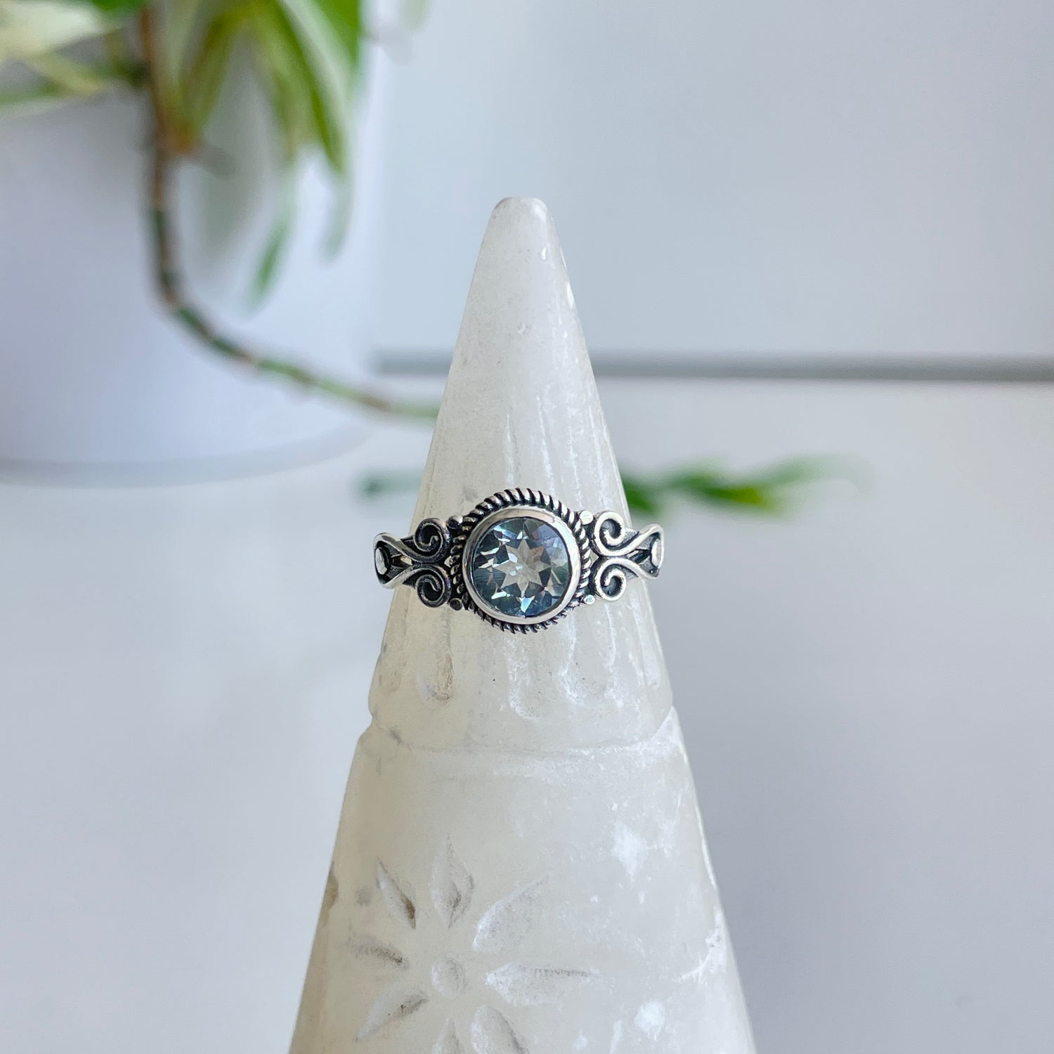 Blue Topaz Round Ring