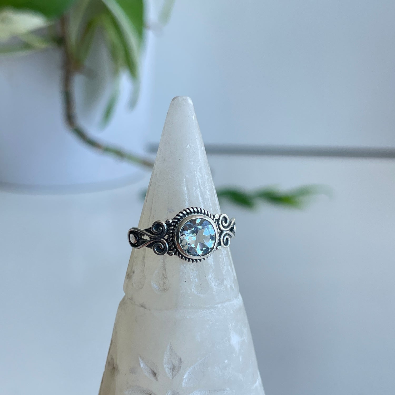 Blue Topaz Round Ring