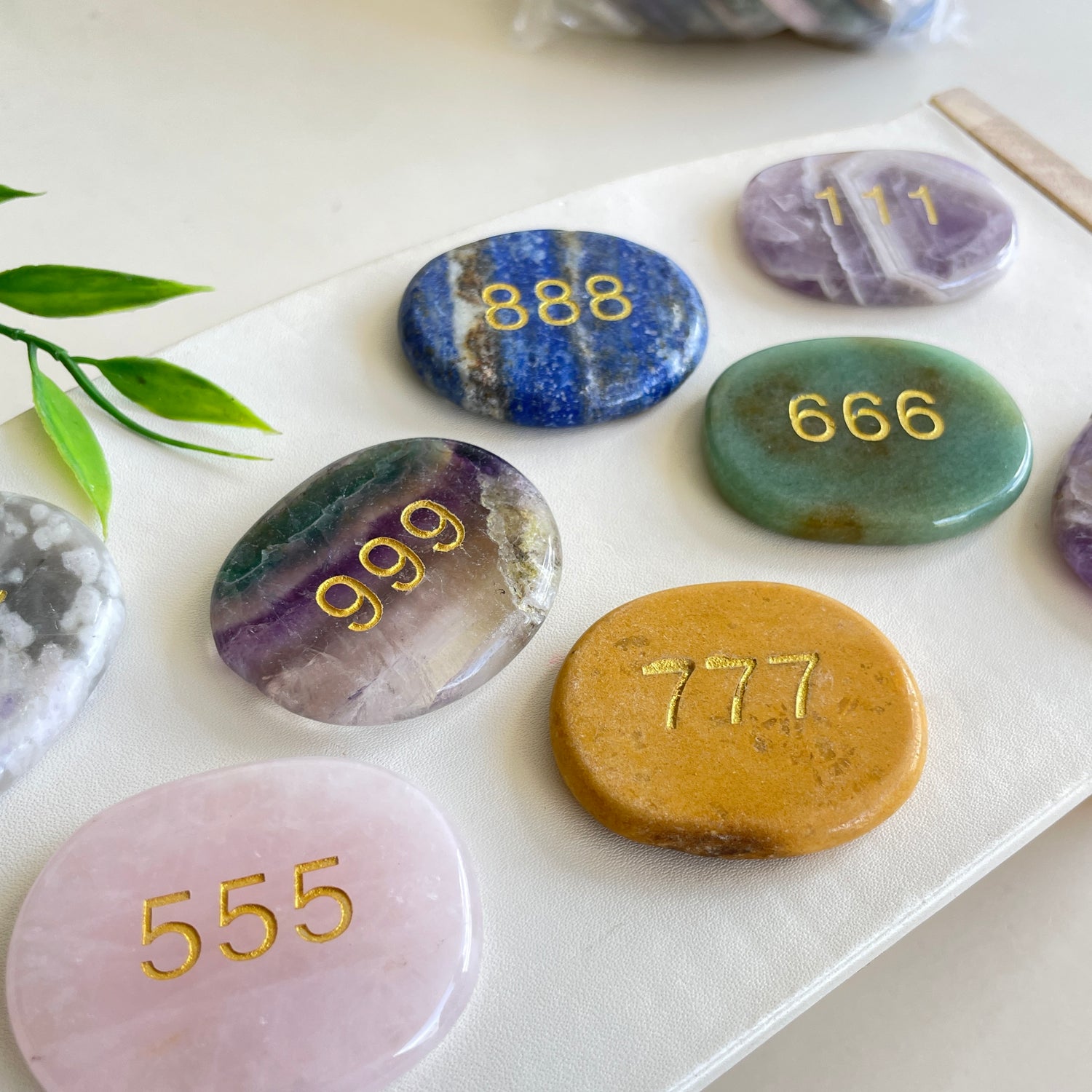 Angel Number Flat Stones