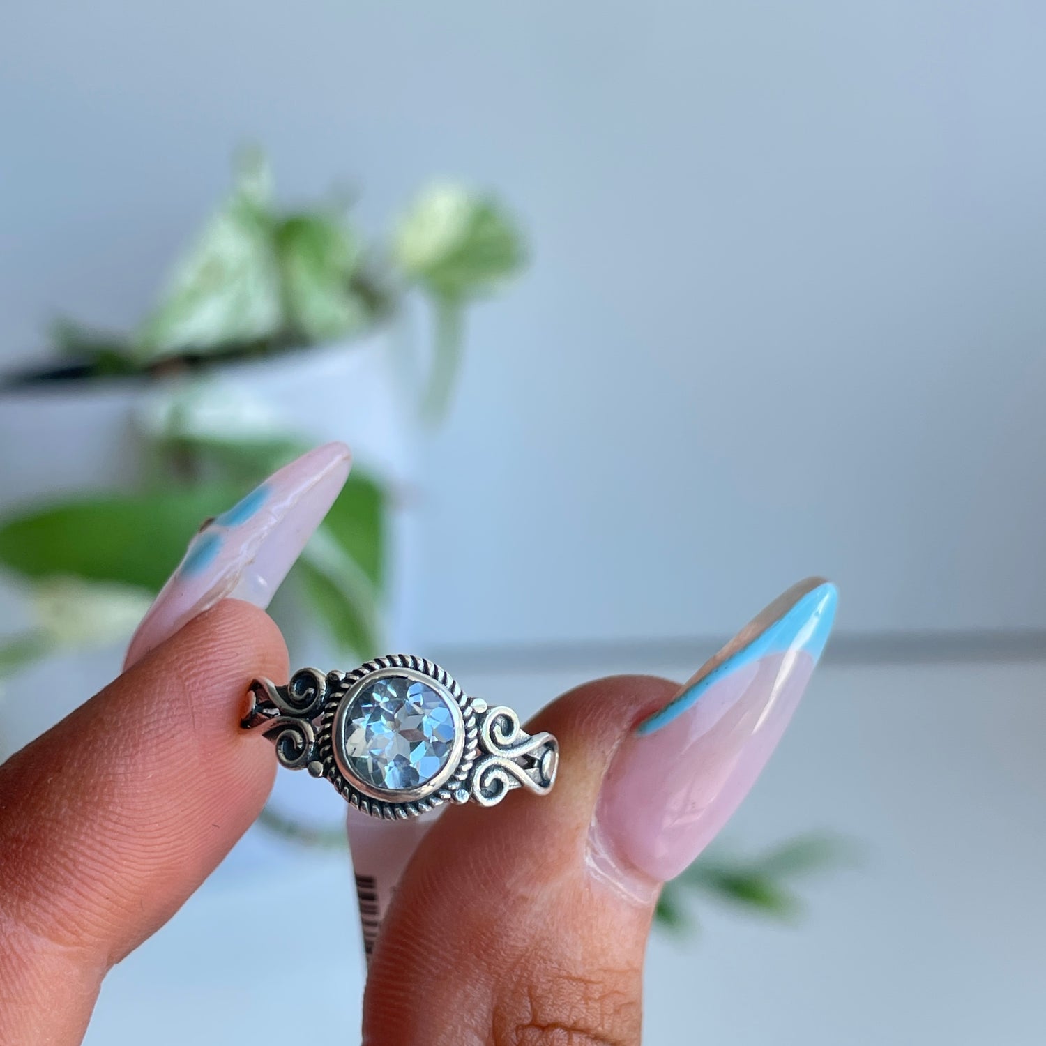 Blue Topaz Round Ring