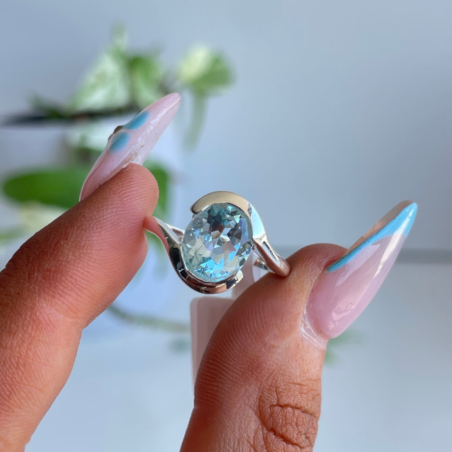 Blue Topaz Oval Ring