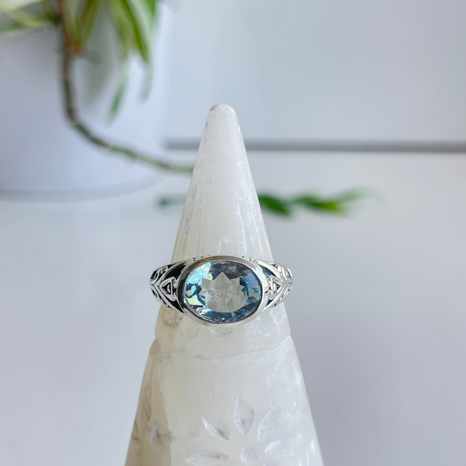 Blue Topaz Oval Ring