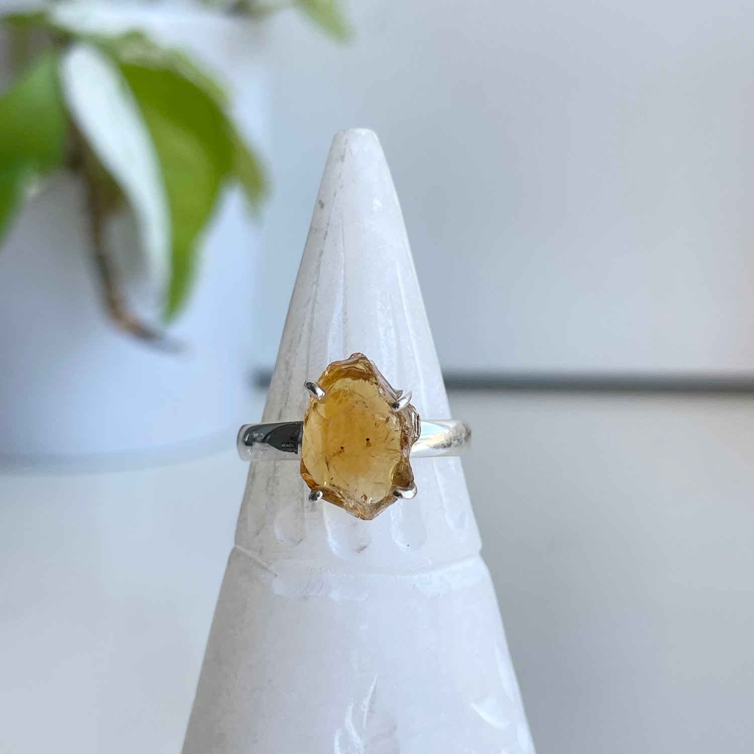 Citrine Rough Ring Sz8