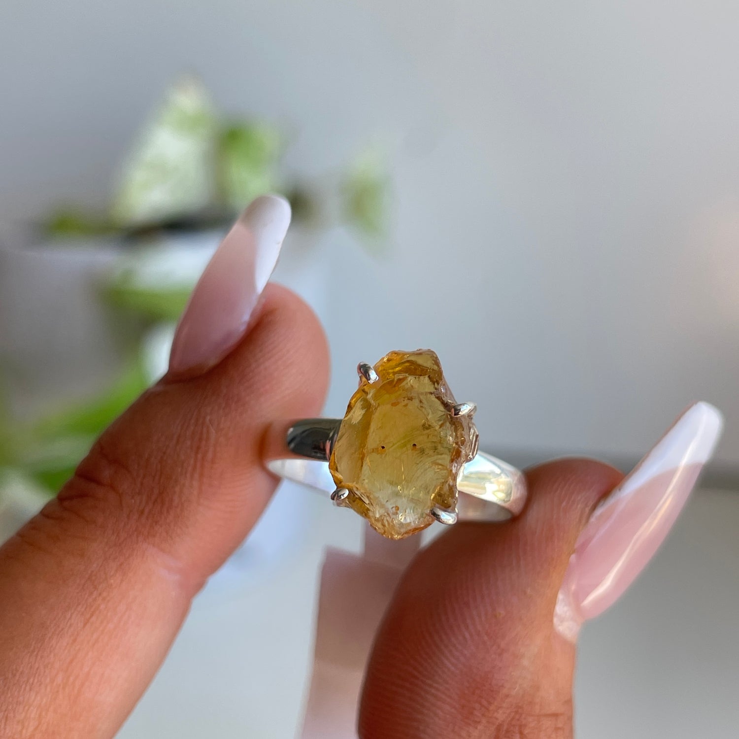 Citrine Rough Ring Sz8