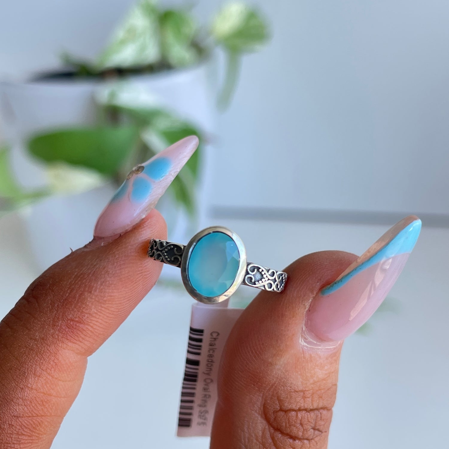 Chalcedony Oval Ring Sz7.5