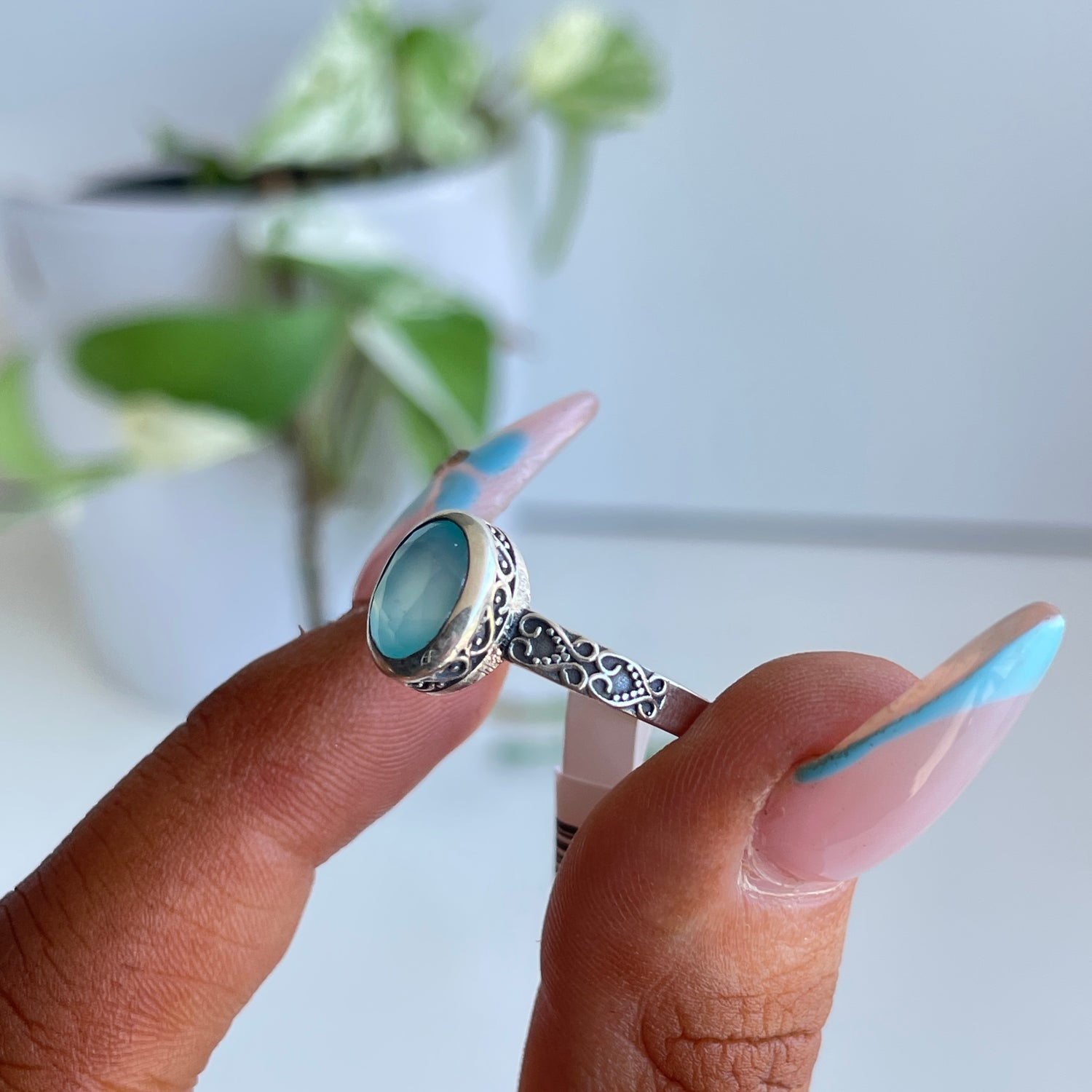 Chalcedony Oval Ring Sz7.5