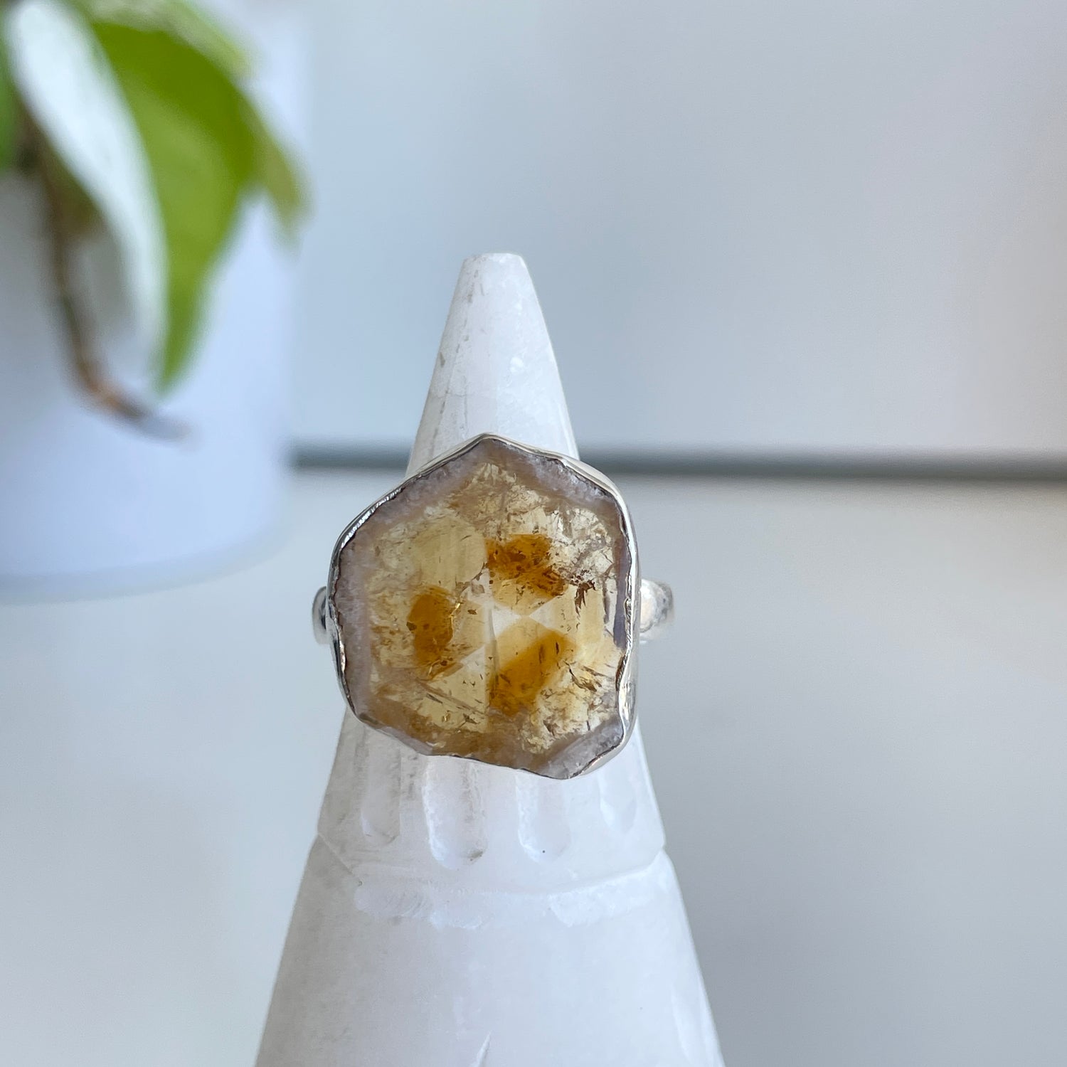 Citrine Stalactite Ring Sz7.5