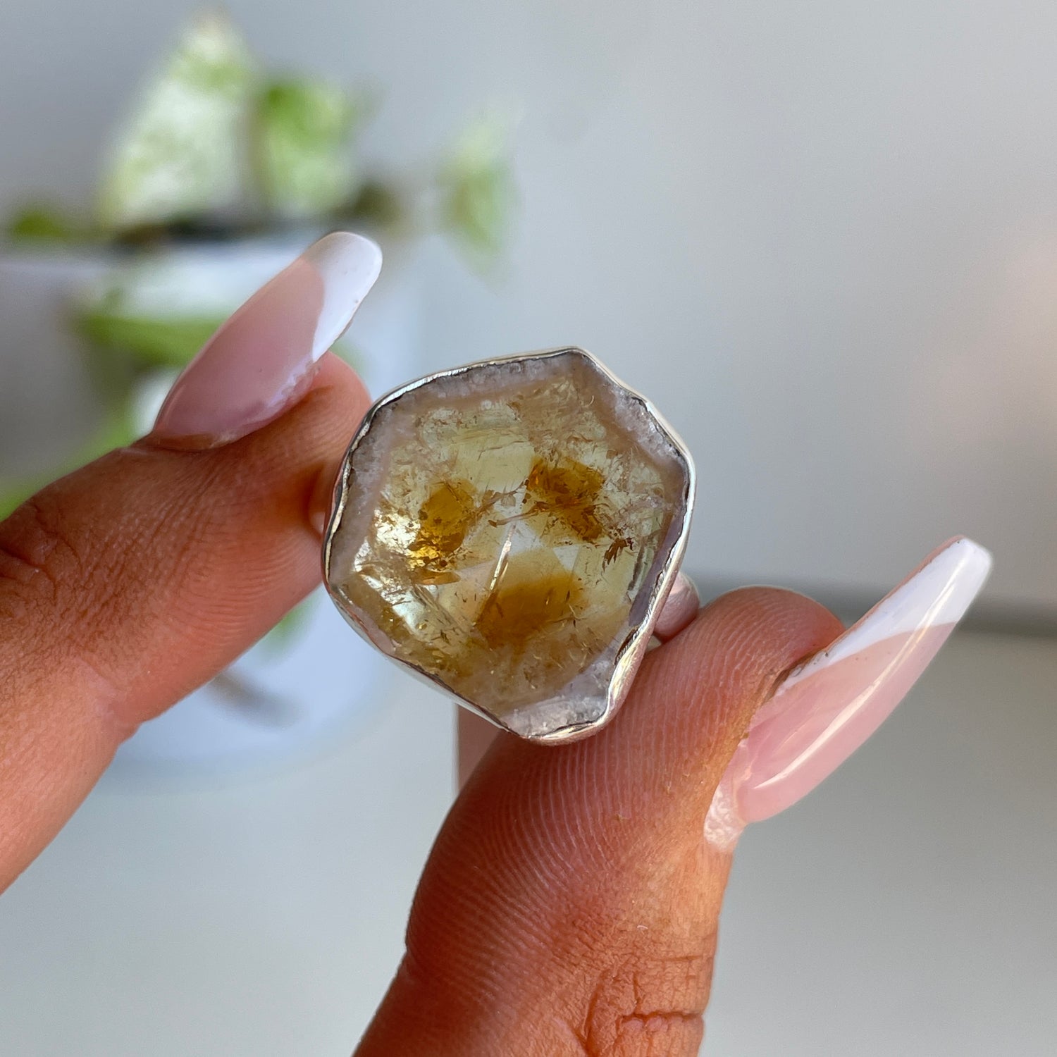 Citrine Stalactite Ring Sz7.5